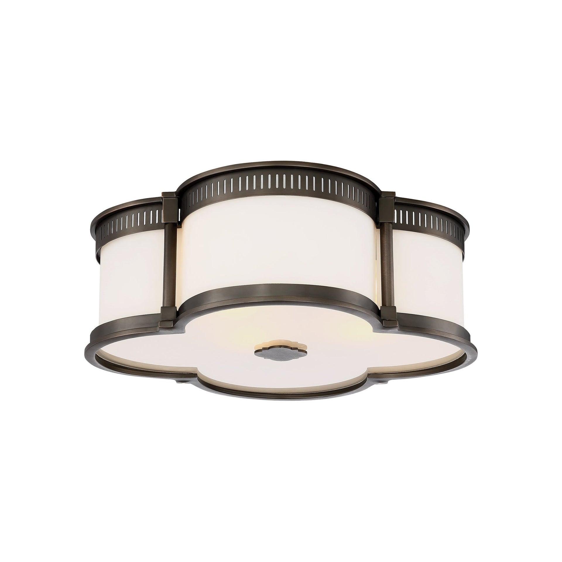 Minka Lavery Modern Ceiling Light Flush Mount Fixture 22" Liberty Gold Dimmable LED Etched White Glass Shade for Bedroom Hallway