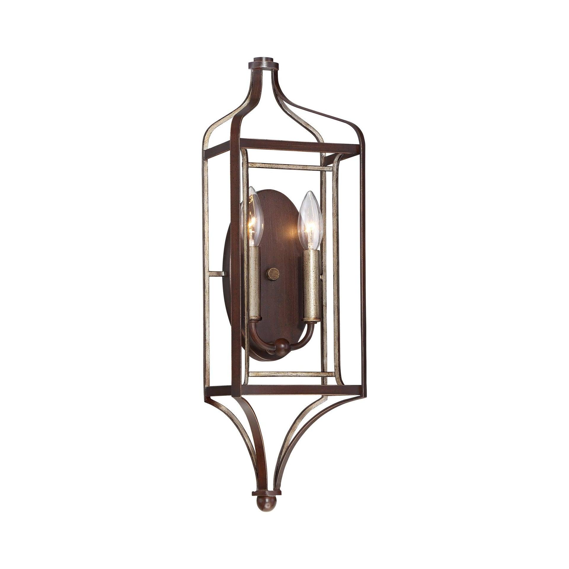 Minka Lavery Industrial Wall Light Sconce Rubbed Sienna Hardwired 7" 2-Light Fixture for Bedroom Bathroom Vanity Reading Hallway