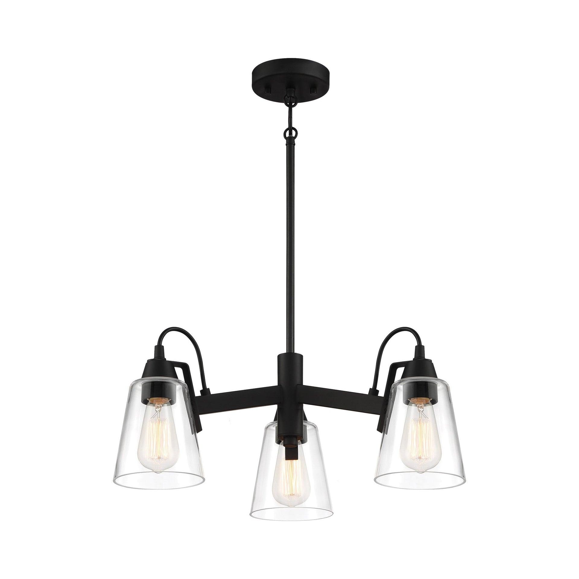 Minka Lavery Beckonridge Coal With Clear Chandelier