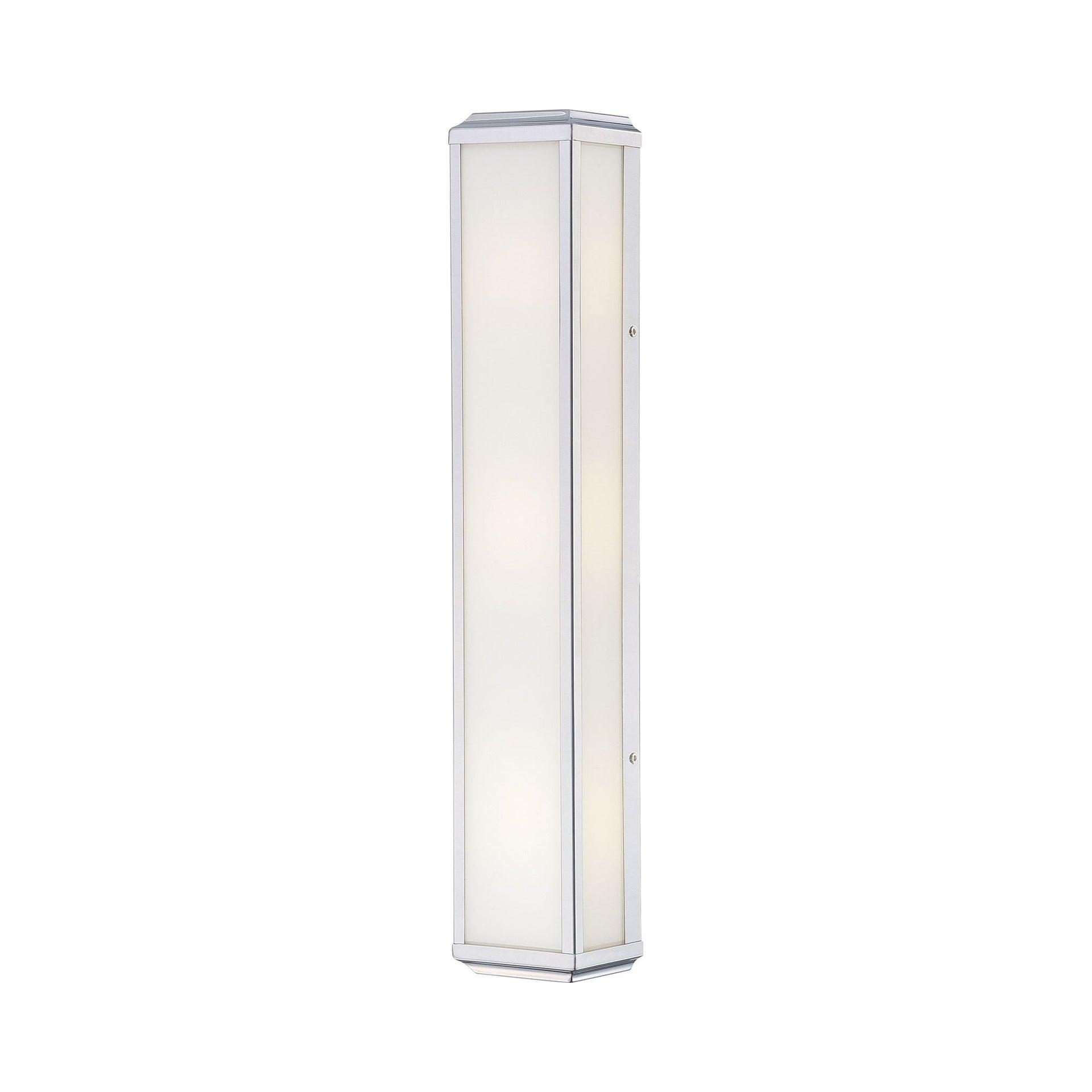 Polished Nickel 2-Light Bath Bar with White Glass