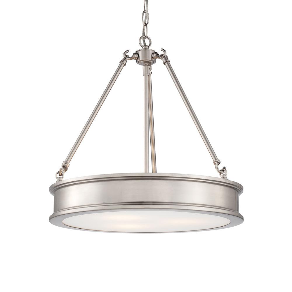 Pendant 3 Light In Transitional Style 18.5 Inches Tall By 19 Inches Wide-Brushed Nickel Finish    -Traditional Installation Minka Lavery 4173-84