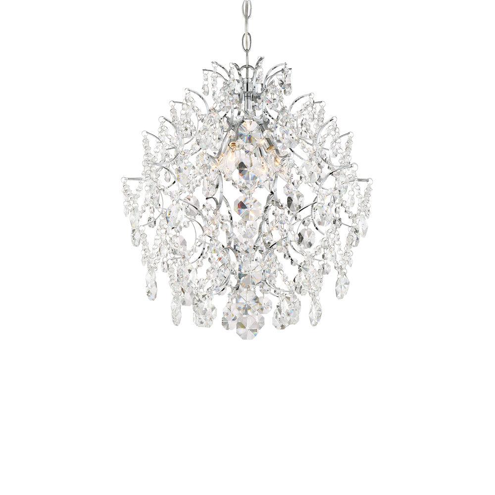 Isabella's Crown Mini Chandelier 4 Light Chrome Crystal In Traditional Style 20.75 Inches Tall By 18 Inches Wide     -Traditional Installation Minka