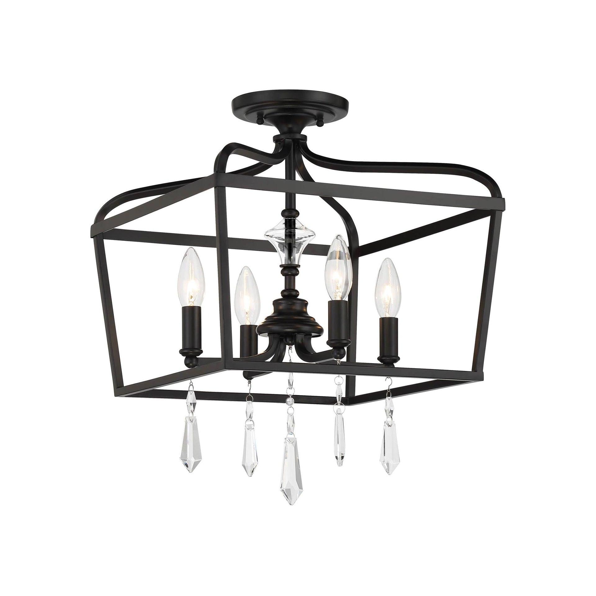 4 - Light Dimmable Lantern Geometric Chandelier