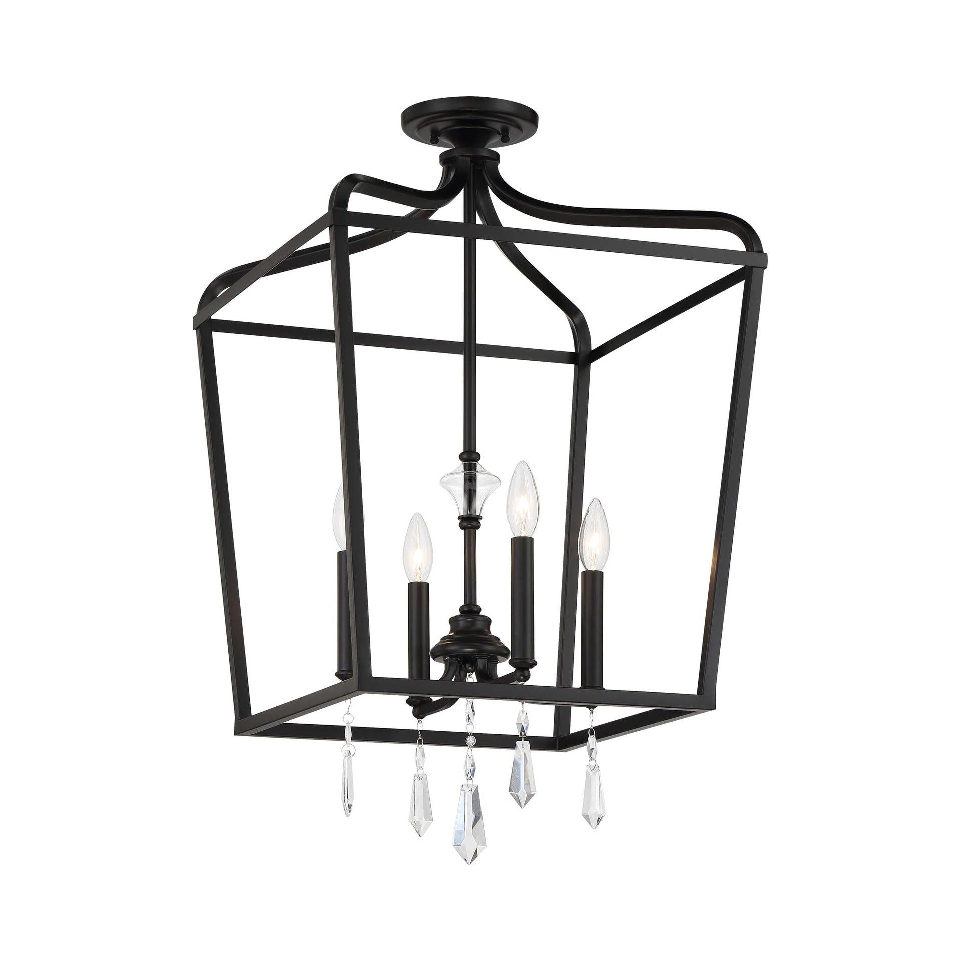 4 - Light Dimmable Lantern Geometric Chandelier