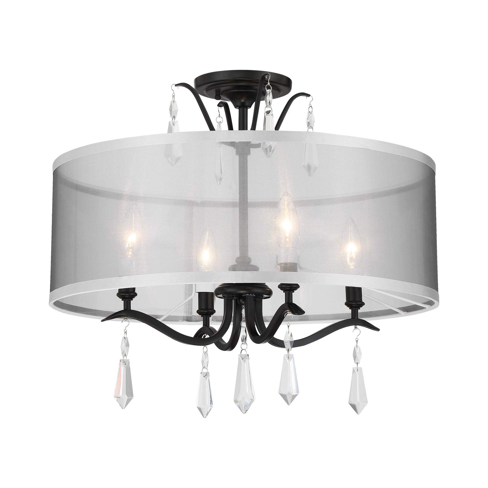 4443-66A-Minka Lavery-Laurel Estate - 4 Light Convertible Foyer-19.13 Inches Tall and 20 Inches Wide-Coal Finish    -Traditional Installation