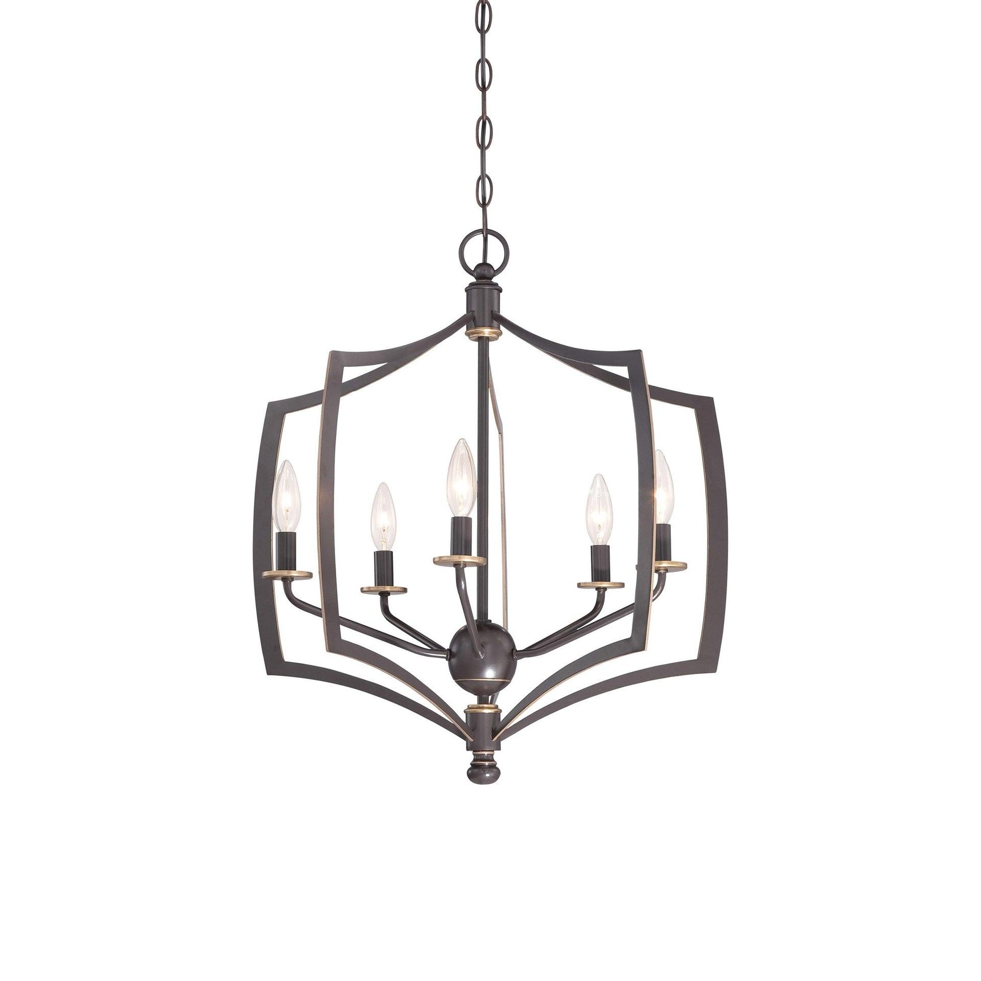 Chandelier 5 Light Downton Bronze/Gold In Transitional Style 23.75 Inches Tall By 23 Inches Wide     -Traditional Installation Minka Lavery 4375-579
