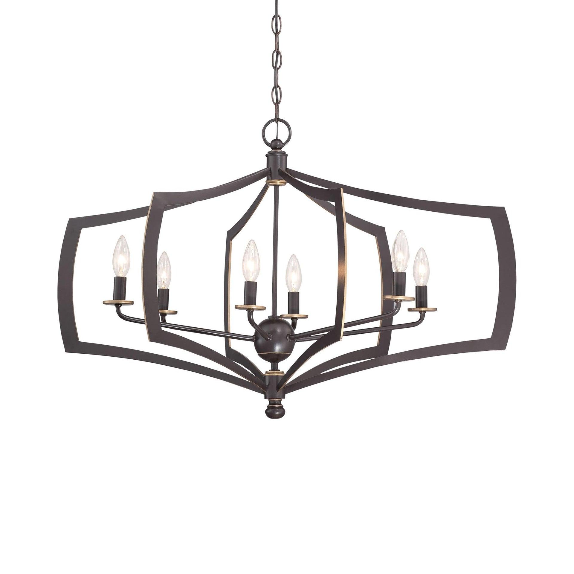 Chandelier 6 Light Downton Bronze/Gold In Transitional Style 21.25 Inches Tall By 26 Inches Wide     -Traditional Installation Minka Lavery 4376-579