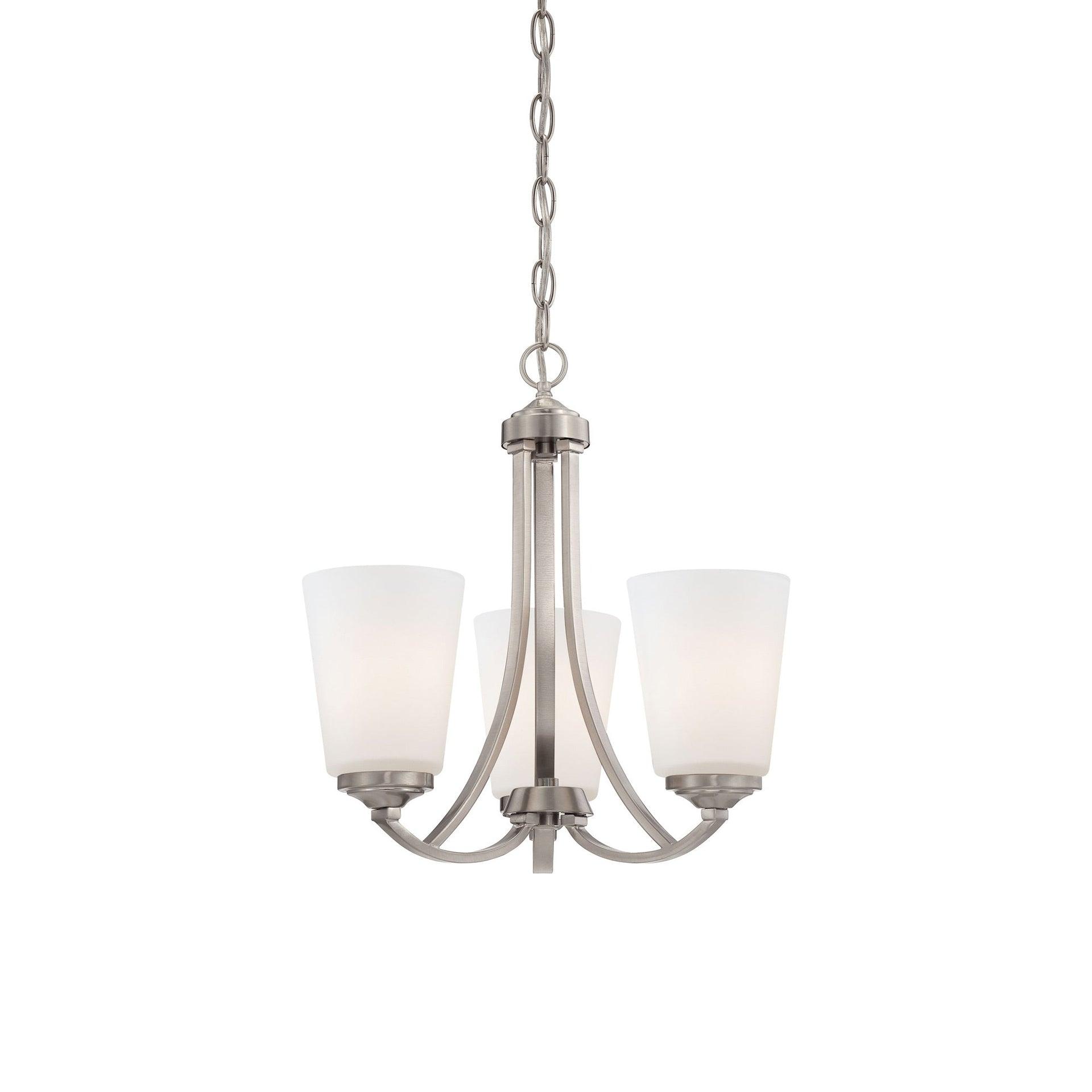 Minka Lavery 4963-84 Overland Park 3 Light Mini Chandelier in Brushed Nickel