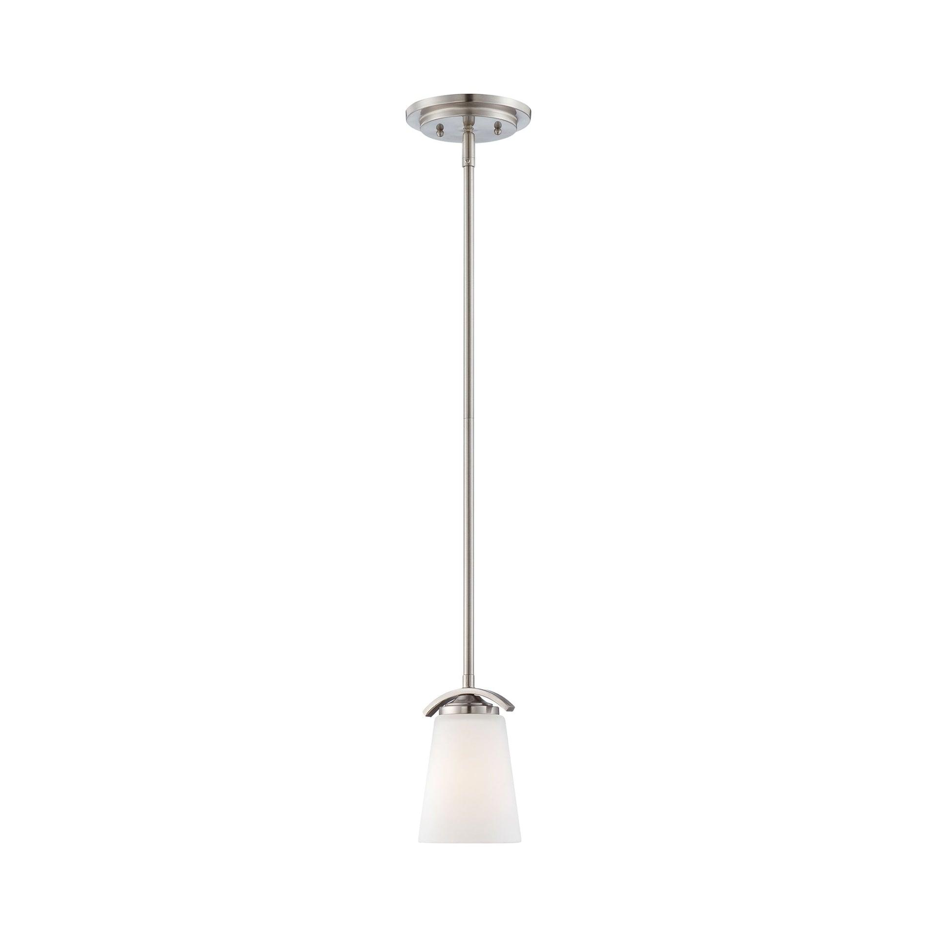 1 Light Mini Pendant In Transitional Style 7.5 Inches Tall By 4.75 Inches Wide-Brushed Nickel Finish Minka Lavery 4961-84