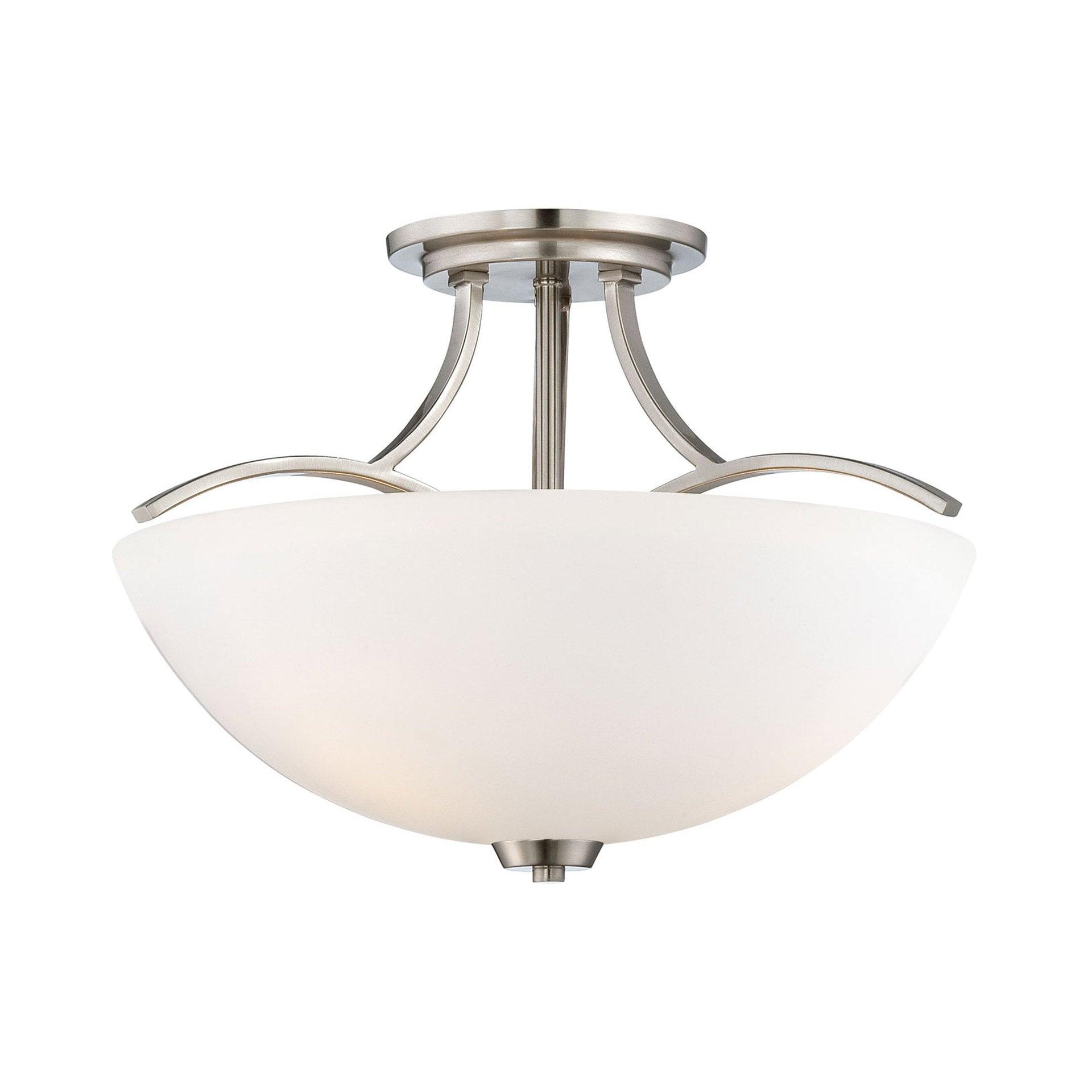 Minka Lavery - Overland Park - 3 Light Semi-Flush Mount in Transitional Style -