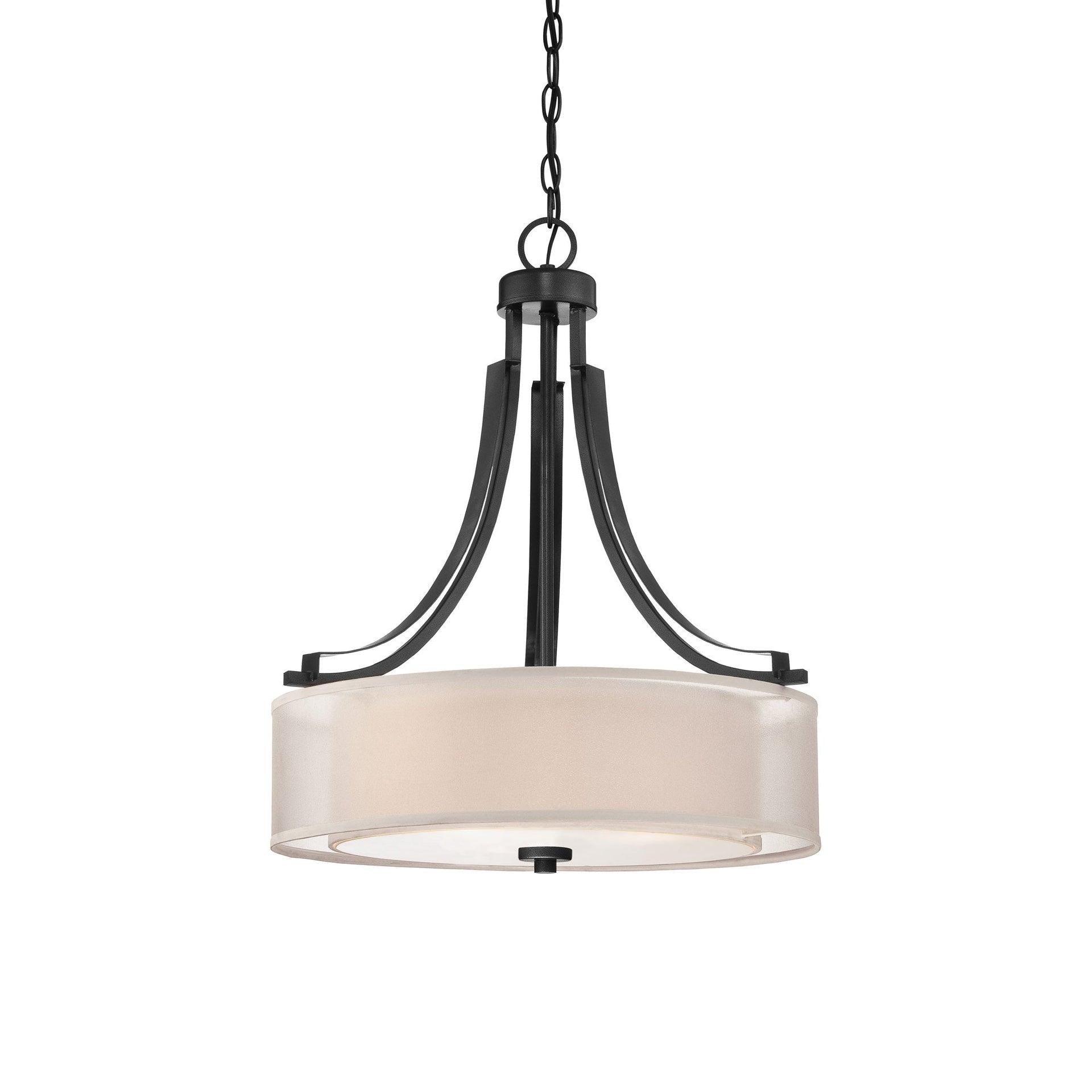 Minka Lavery Minka Parsons Studio 20 1/2" Wide Sand Coal Black Drum Pendant Light