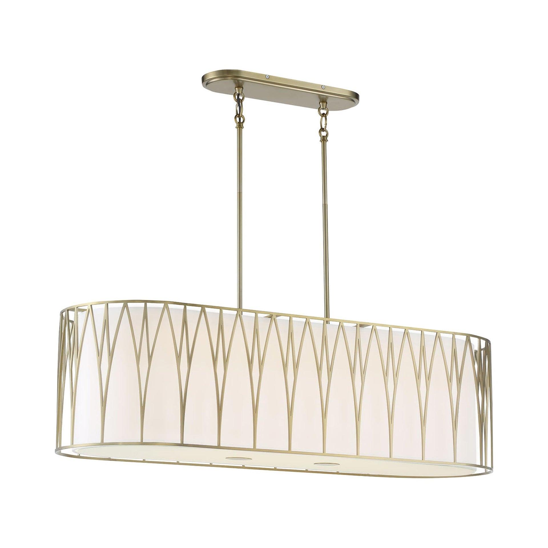 1087-613-L-Minka Lavery-Regal Terrace - 6 Light LED Linear Island Light - 24 inches tall by 41.88 inches wide-Polished Nickel Finish