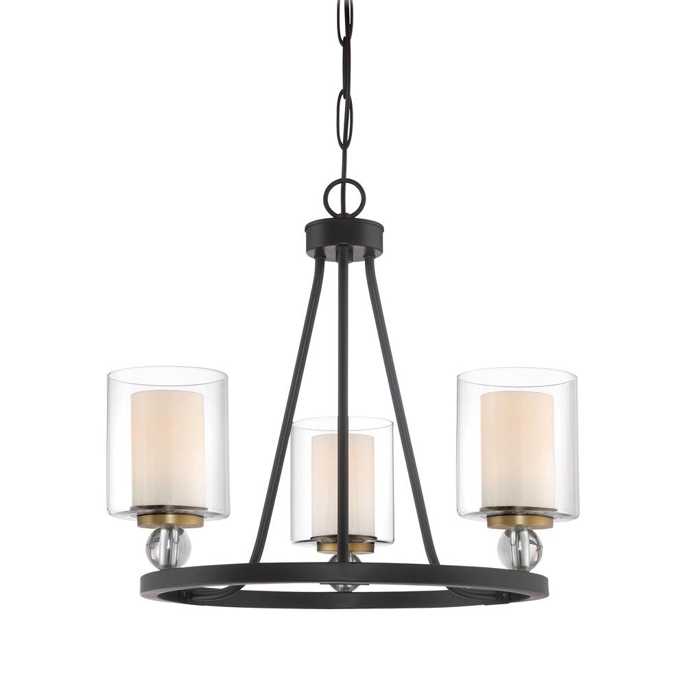 Mini Elegance Crystal 3-Light Chandelier in Polished Nickel