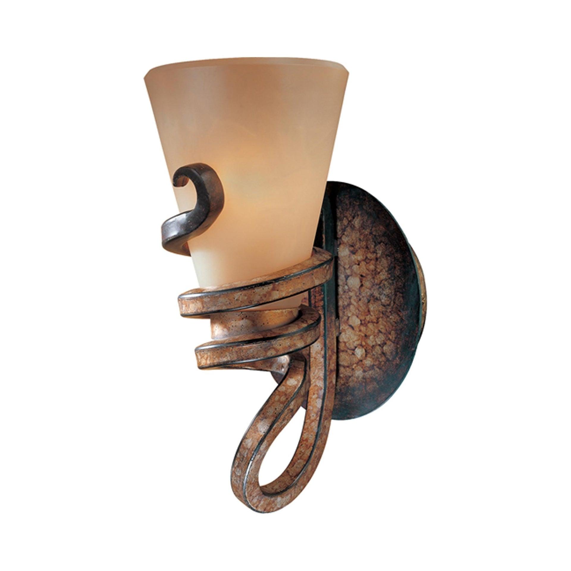 Elegant Tofino Bronze Wall Sconce with Marbre Grabar Glass