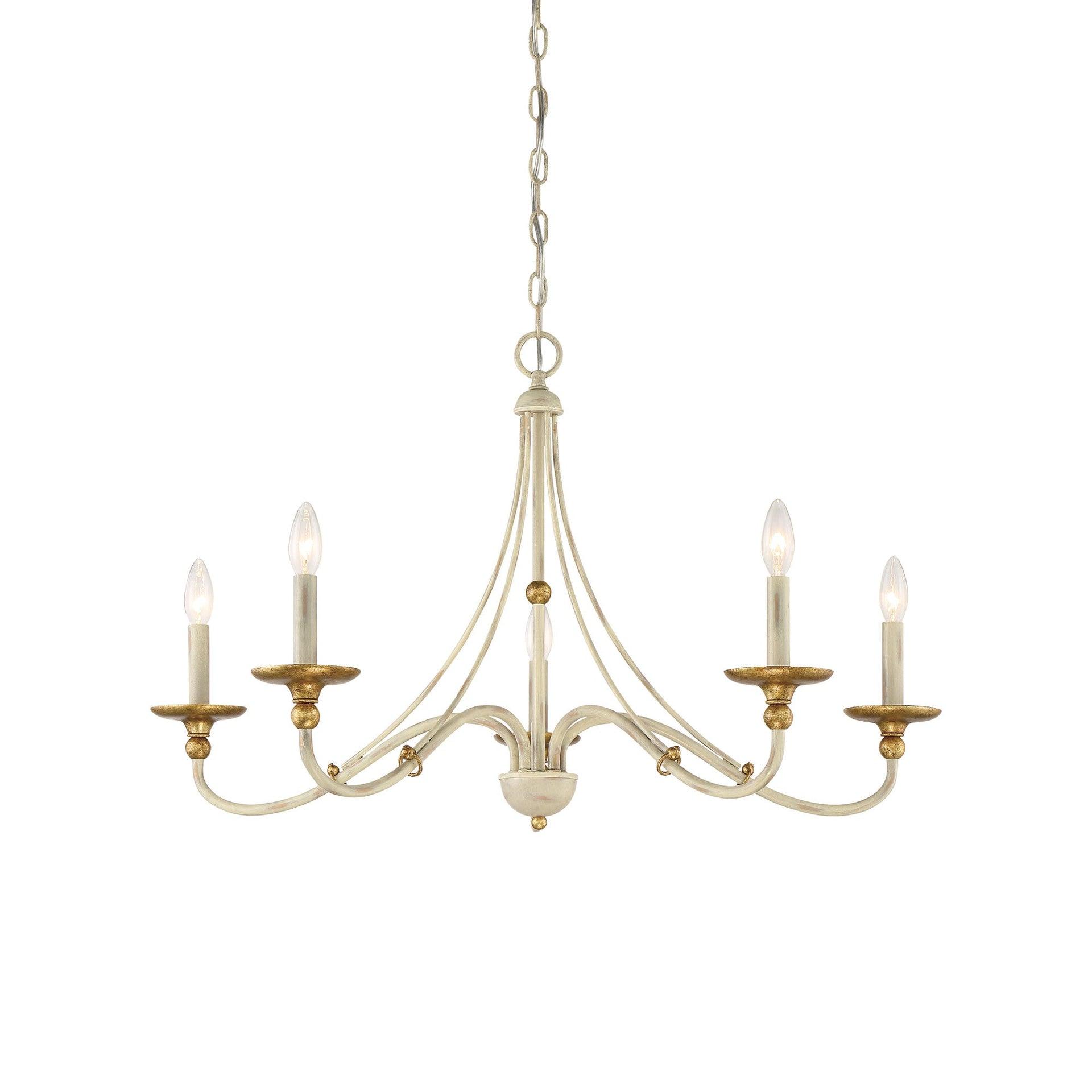 Minka Lavery - Westchester County - Chandelier 5 Light Farm House White/Gilded