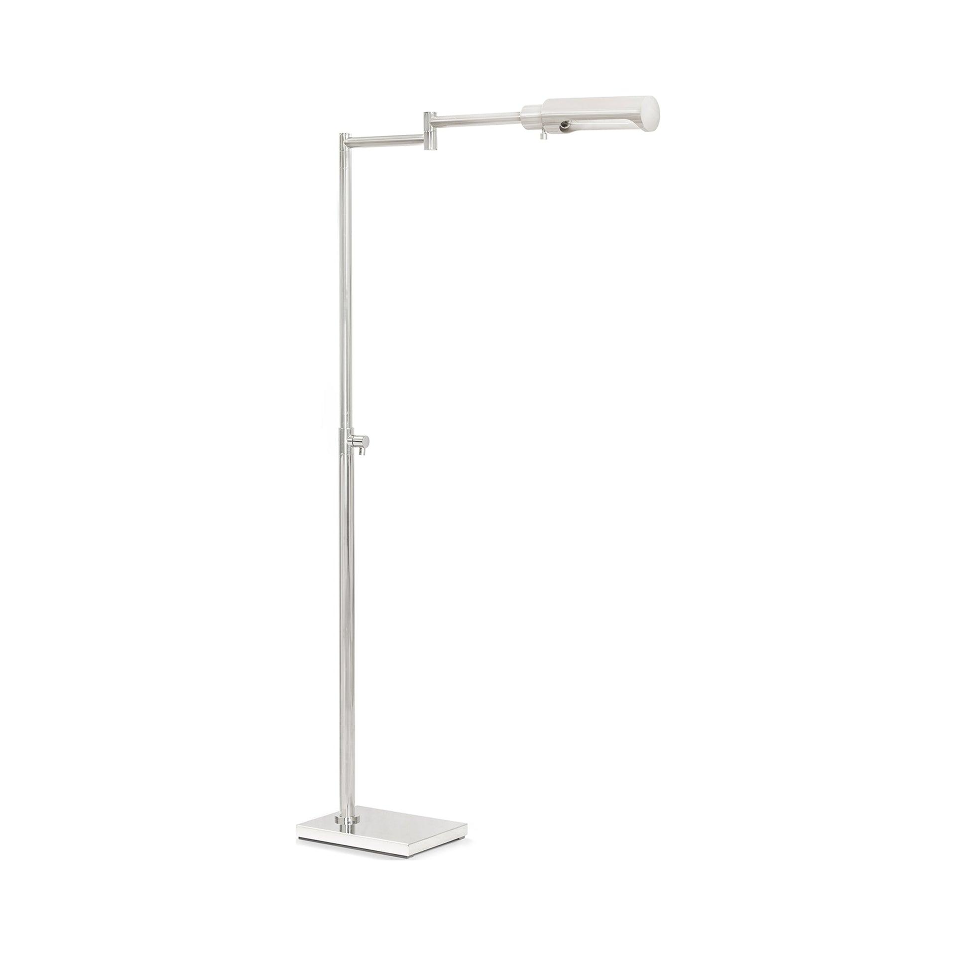 Elegant Alabaster and Polished Nickel Adjustable Floor Lamp