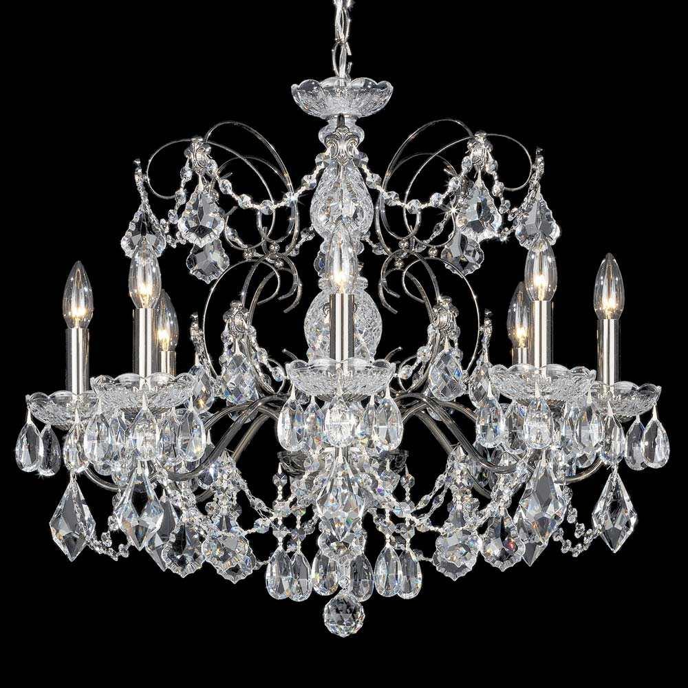 Century 8 - Light Glass Tiered Chandelier