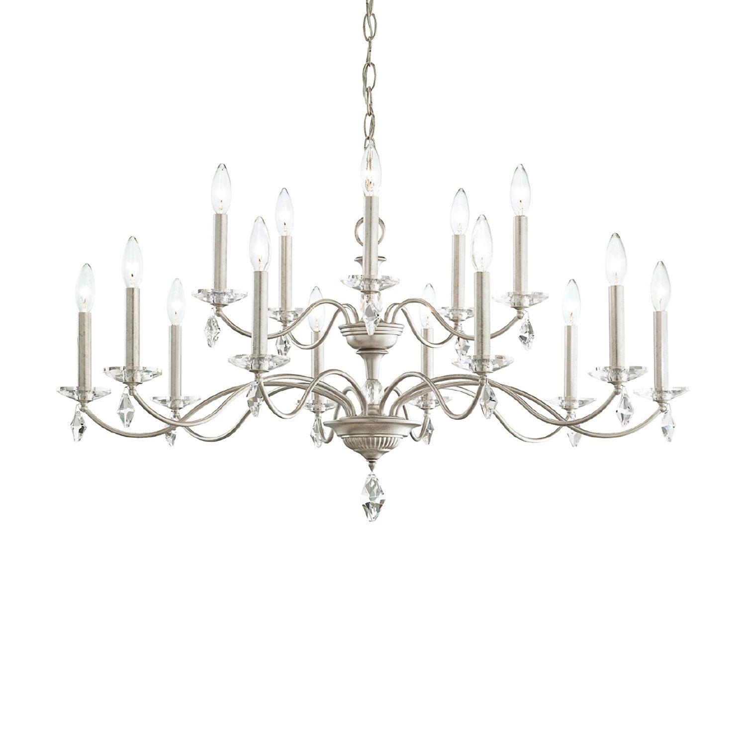 White Crystal Heritage 15-Light Modern Chandelier