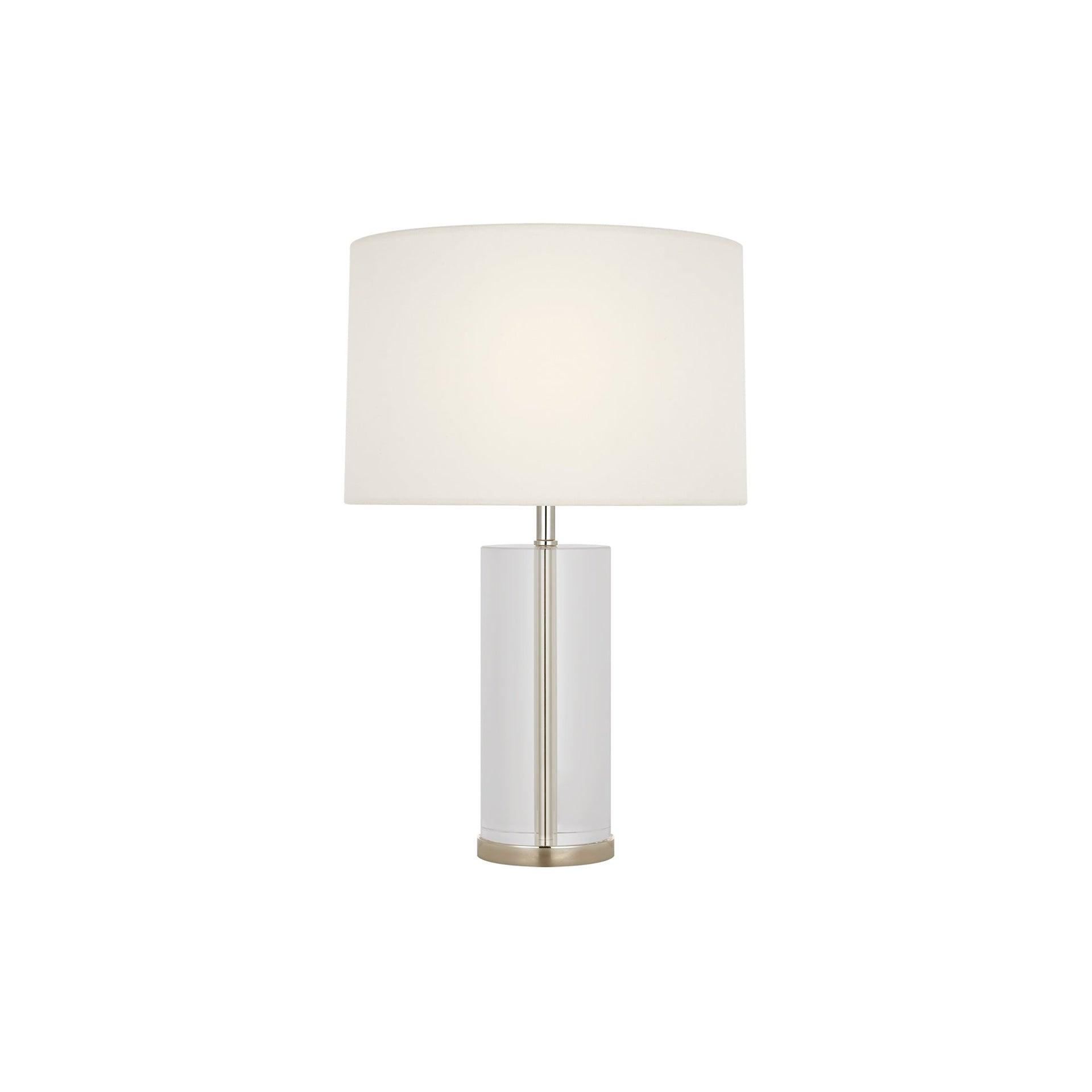 16" Clear Crystal and Polished Nickel Cordless LED Table Lamp