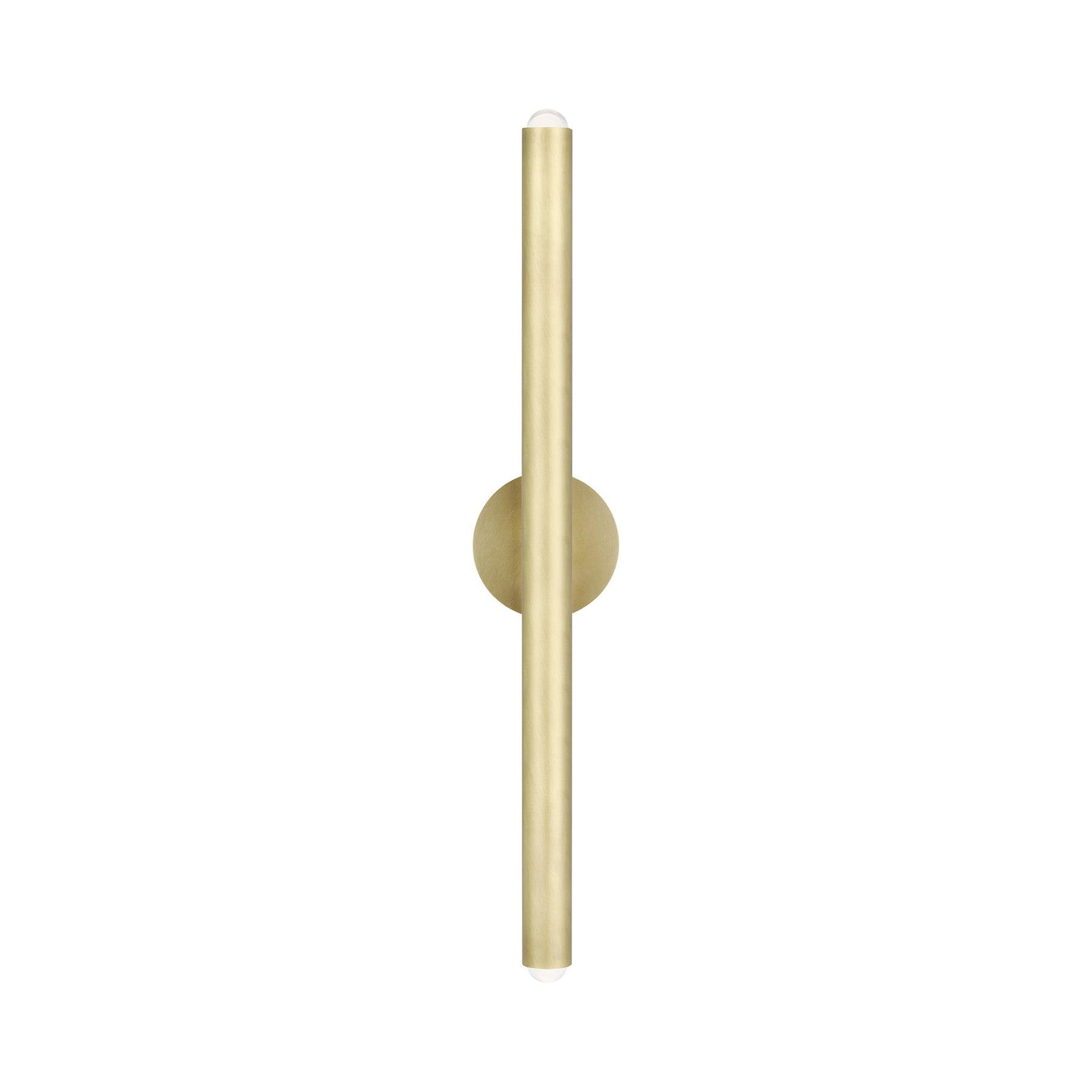 Natural Brass Dimmable LED Wall Sconce with Crystal Shade