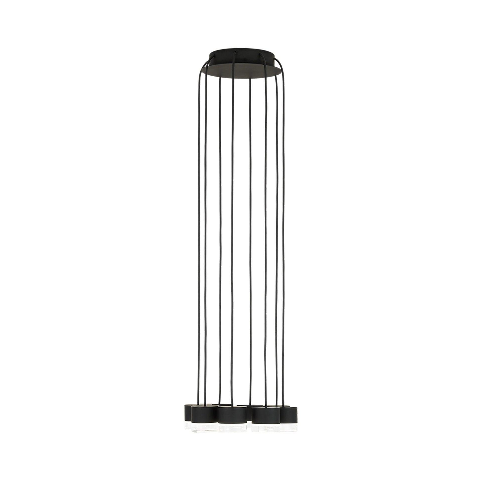 Nightshade Black and Crystal 8-Light LED Pendant Chandelier