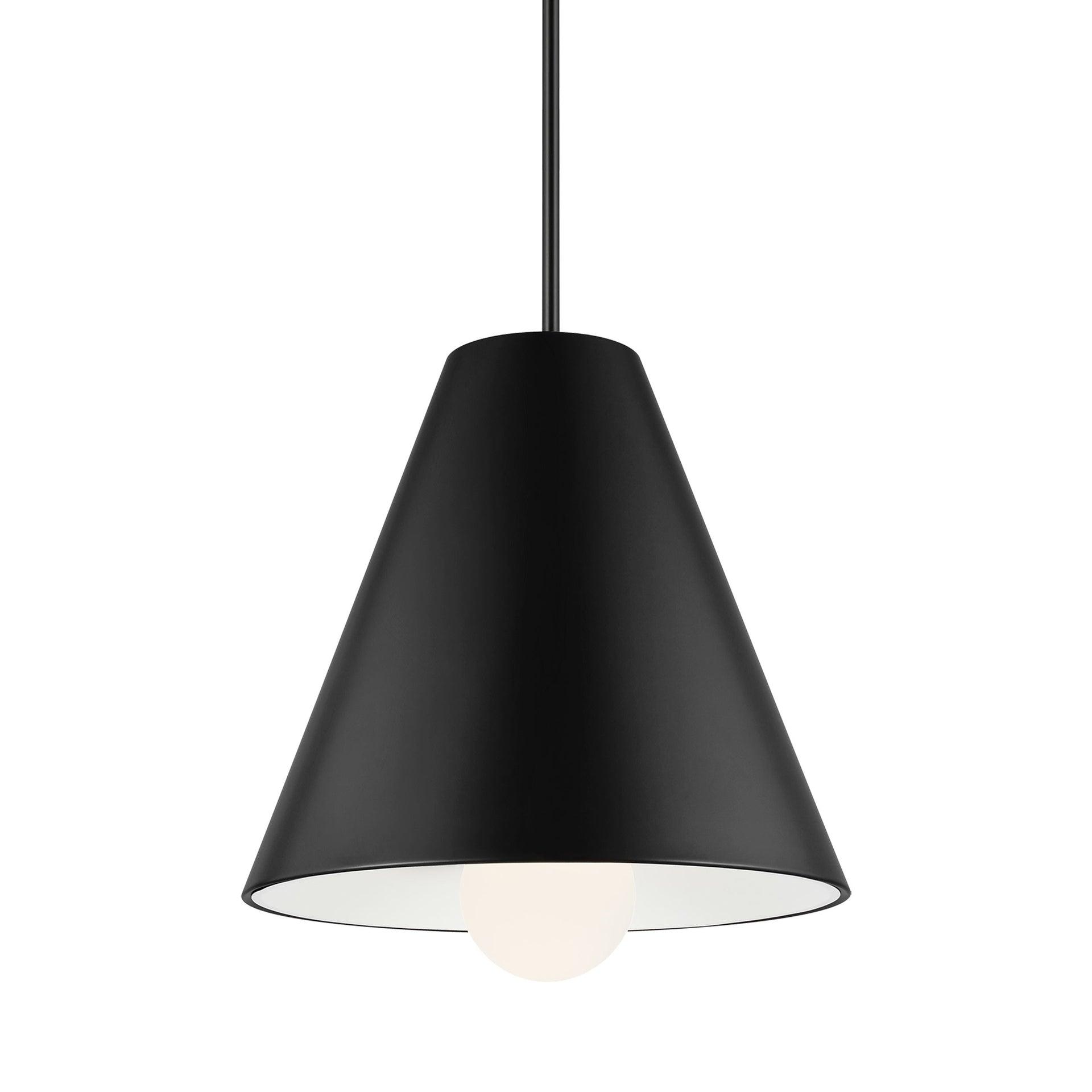 Matte Black Glass LED Contemporary Pendant Light