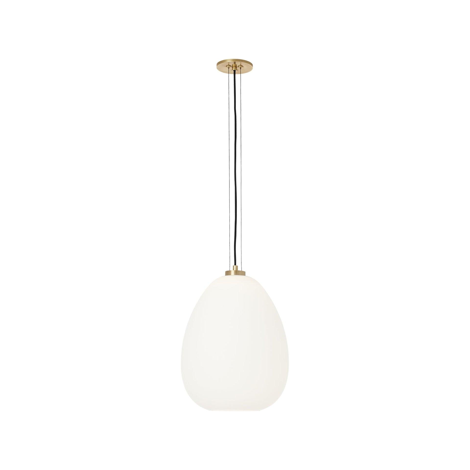 Opal Glass and Brass LED Pendant Light