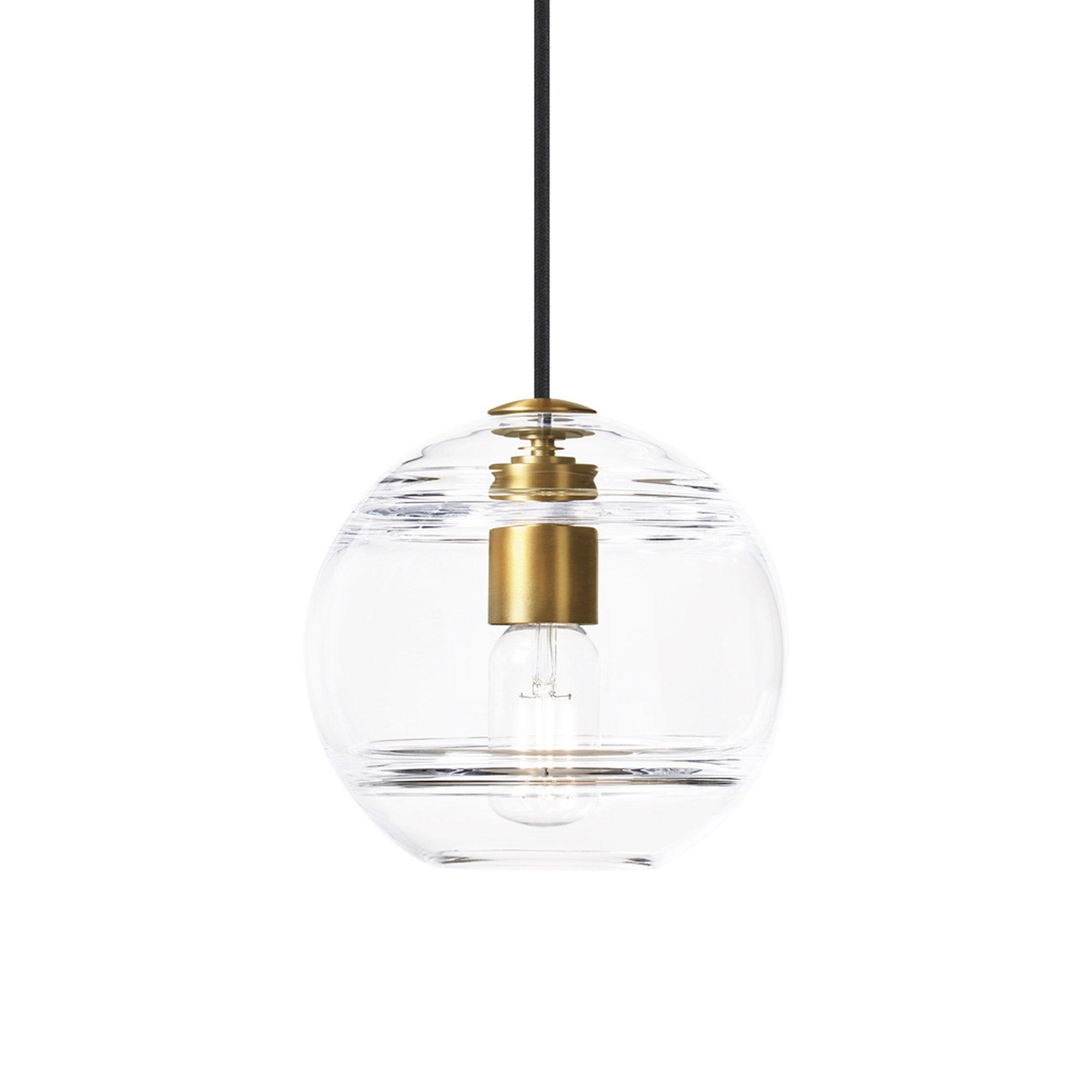 Sedona Contemporary Globe LED Pendant in Satin Nickel with Clear Glass