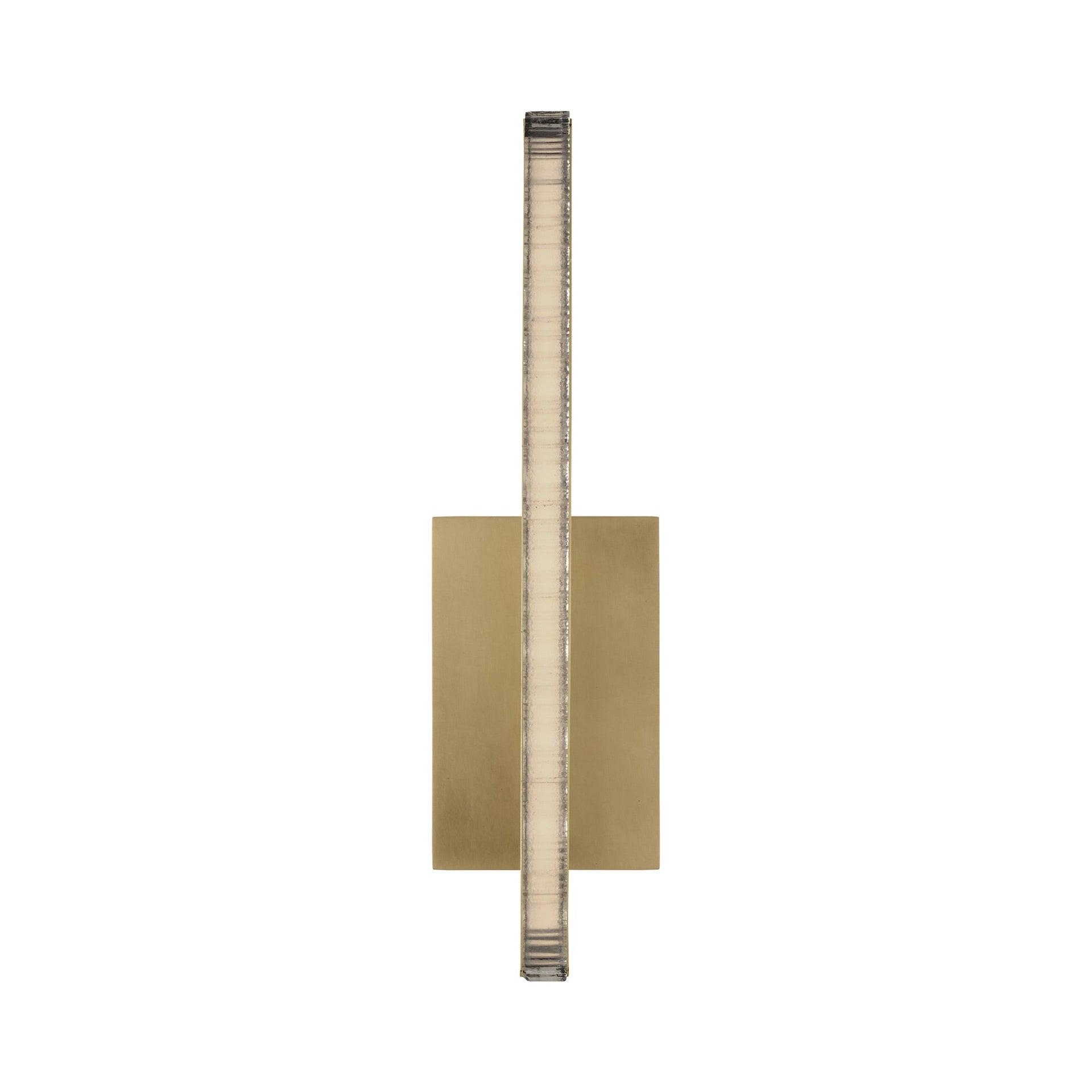 Natural Brass LED Sconce with Jagged Edge Crystal Shade