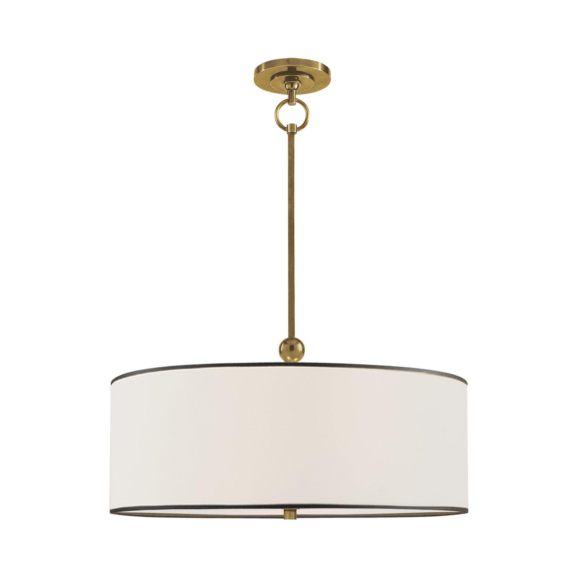 Hand-Rubbed Antique Brass 22" Drum Pendant Light
