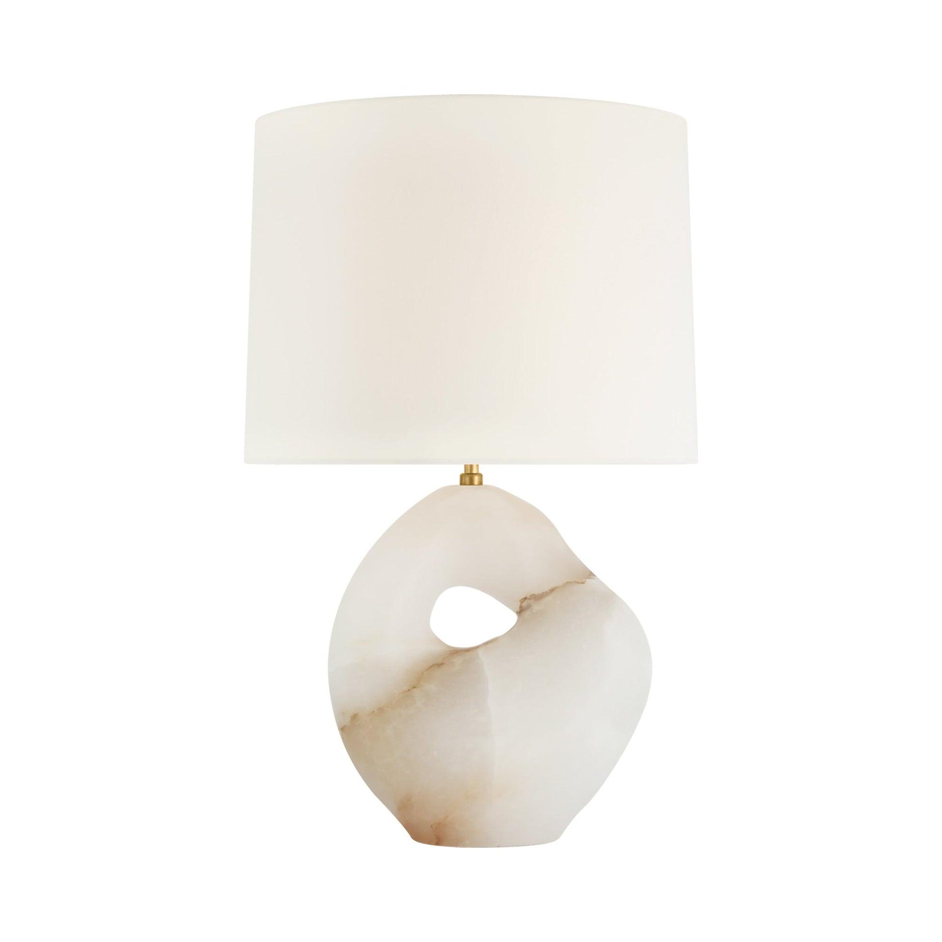 Alabaster 25.25-Inch Sculptural Table Lamp with White Shade