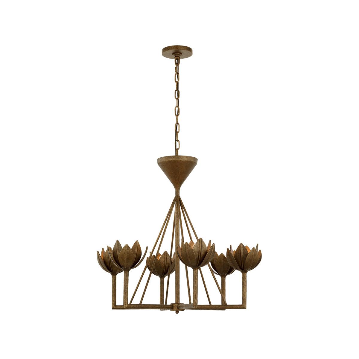Antique Bronze Floral 6-Light Chandelier