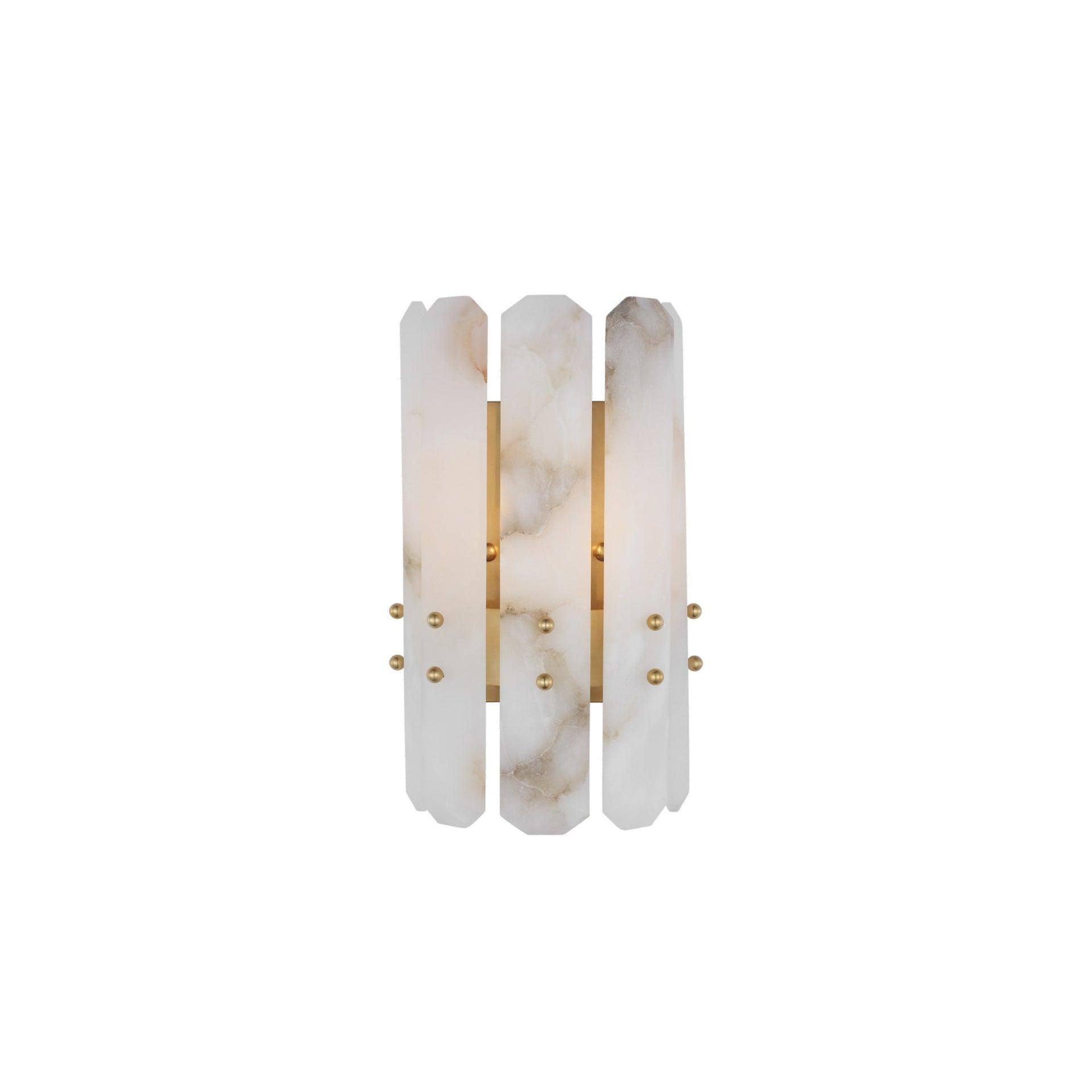 Hand-Rubbed Antique Brass Sconce with Elongated Crystals