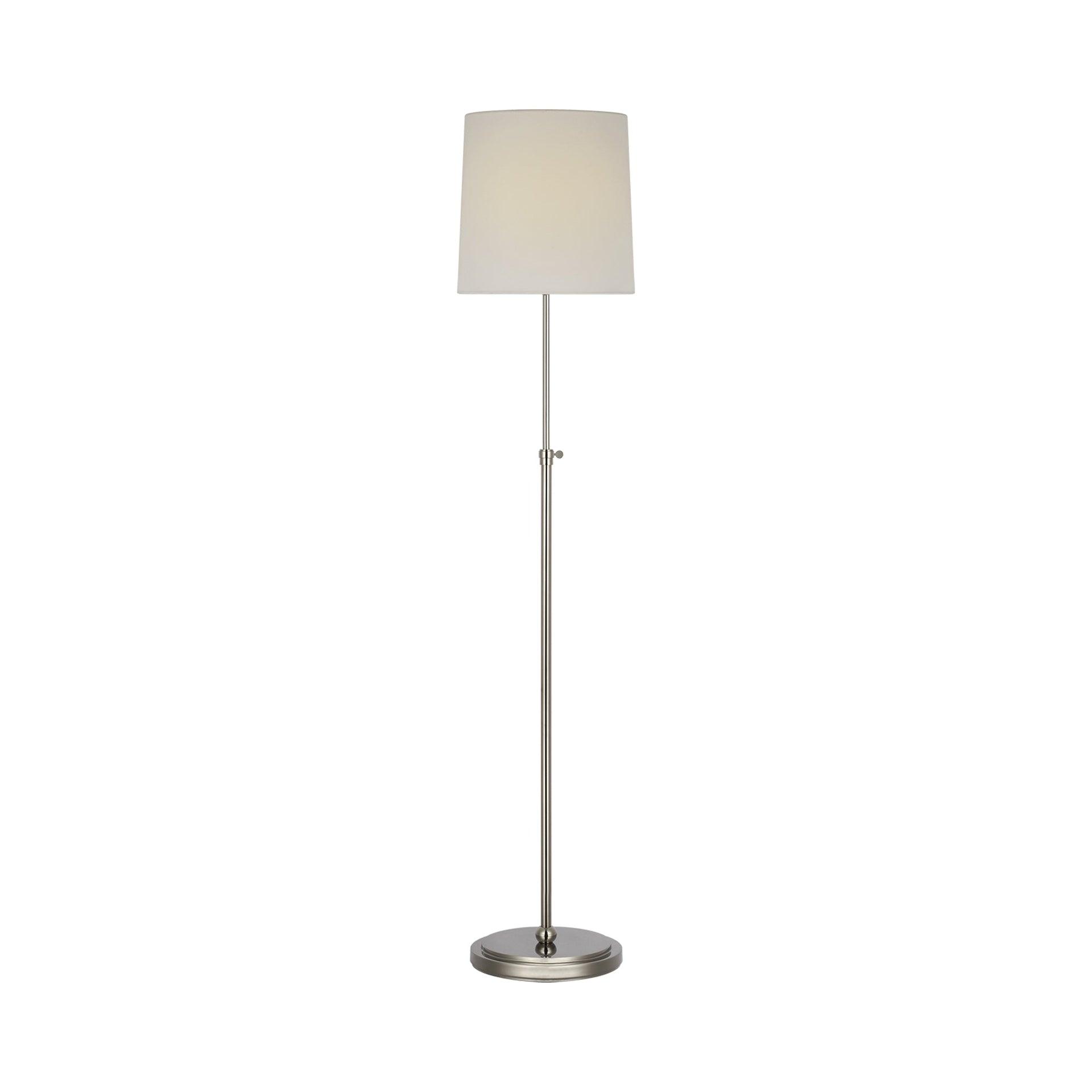 Edison Adjustable Polished Nickel Floor Lamp with Paper Shade