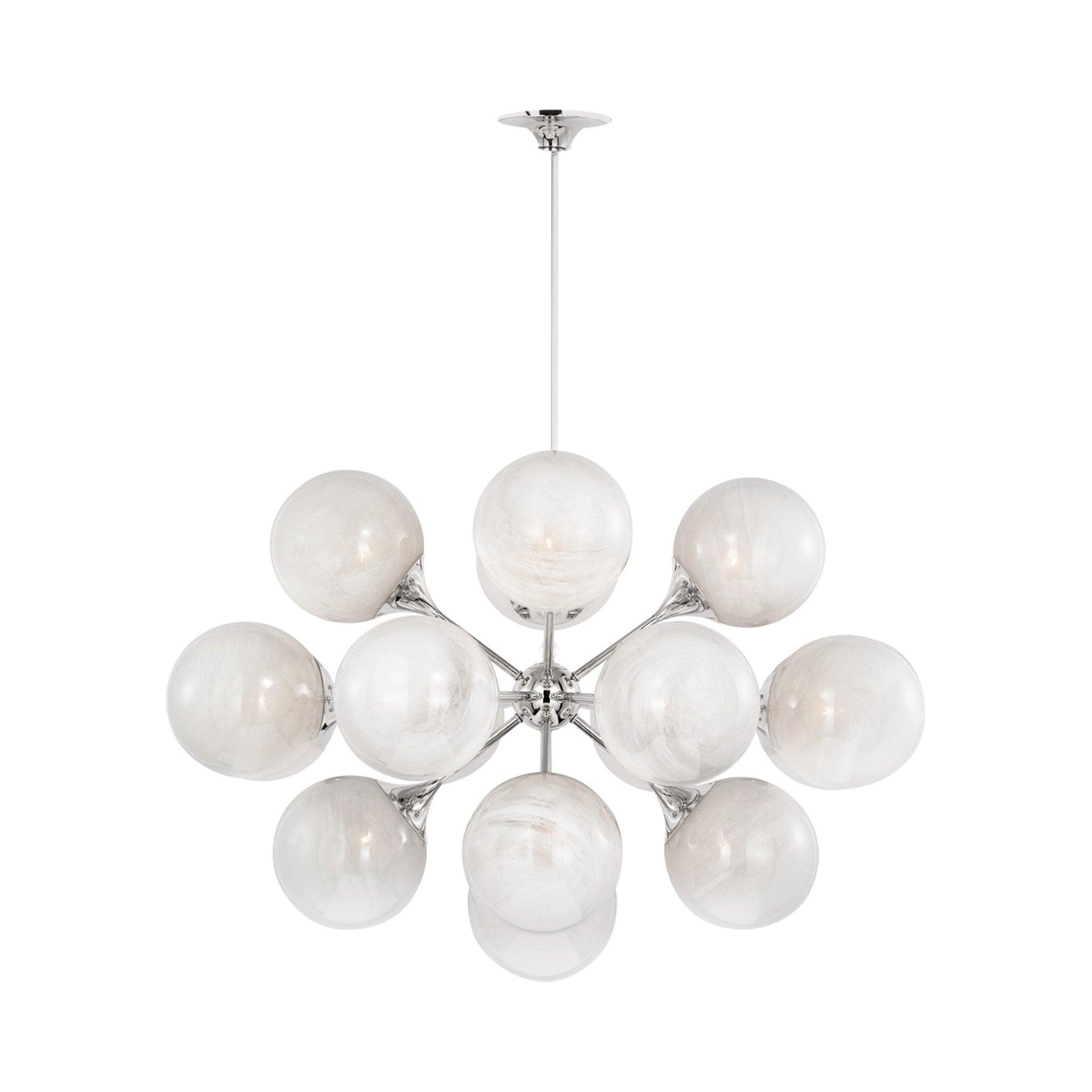 Cristol Polished Nickel and Crystal 40-Inch Chandelier