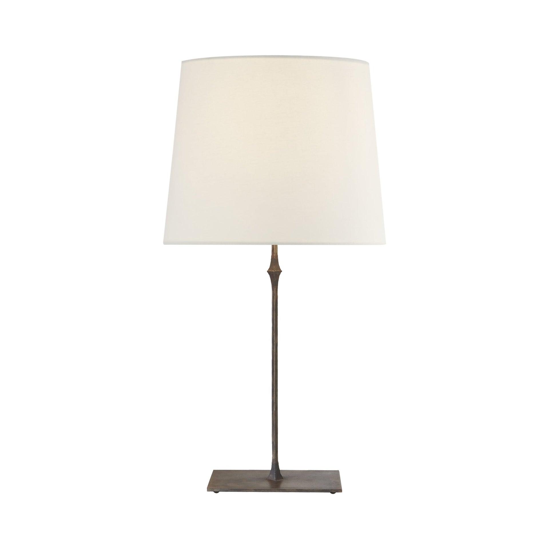 Edison Aged Iron Outdoor Table Lamp with Fabric Shade
