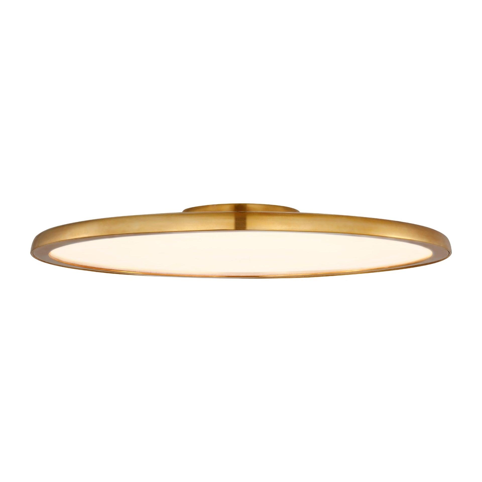 Natural Brass and Aluminum Round LED Flush Mount Light