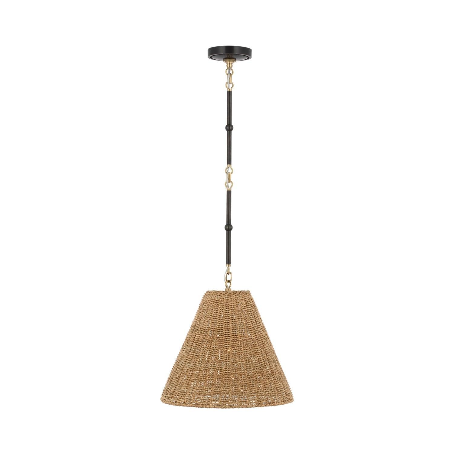 Bronze and Antique Brass Pendant Light with Toast Shade