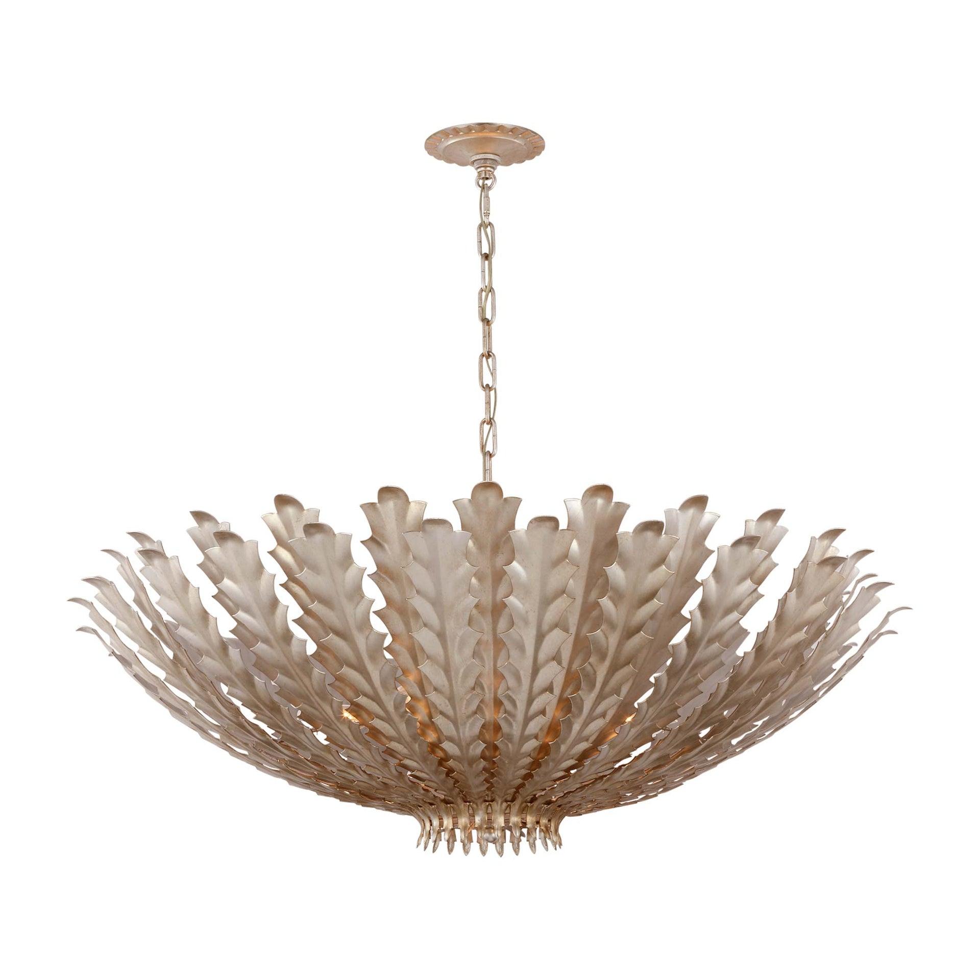 Hampton Burnished Silver Leaf 36" Metal Chandelier