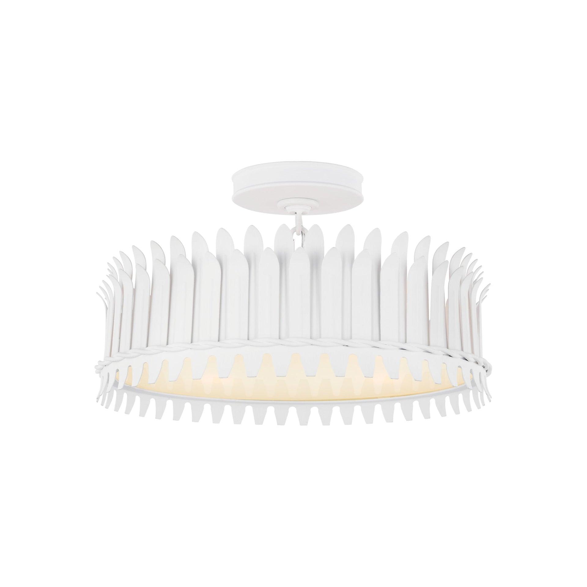 Leslie 16'' Plaster White LED Semi-Flush Mount Light