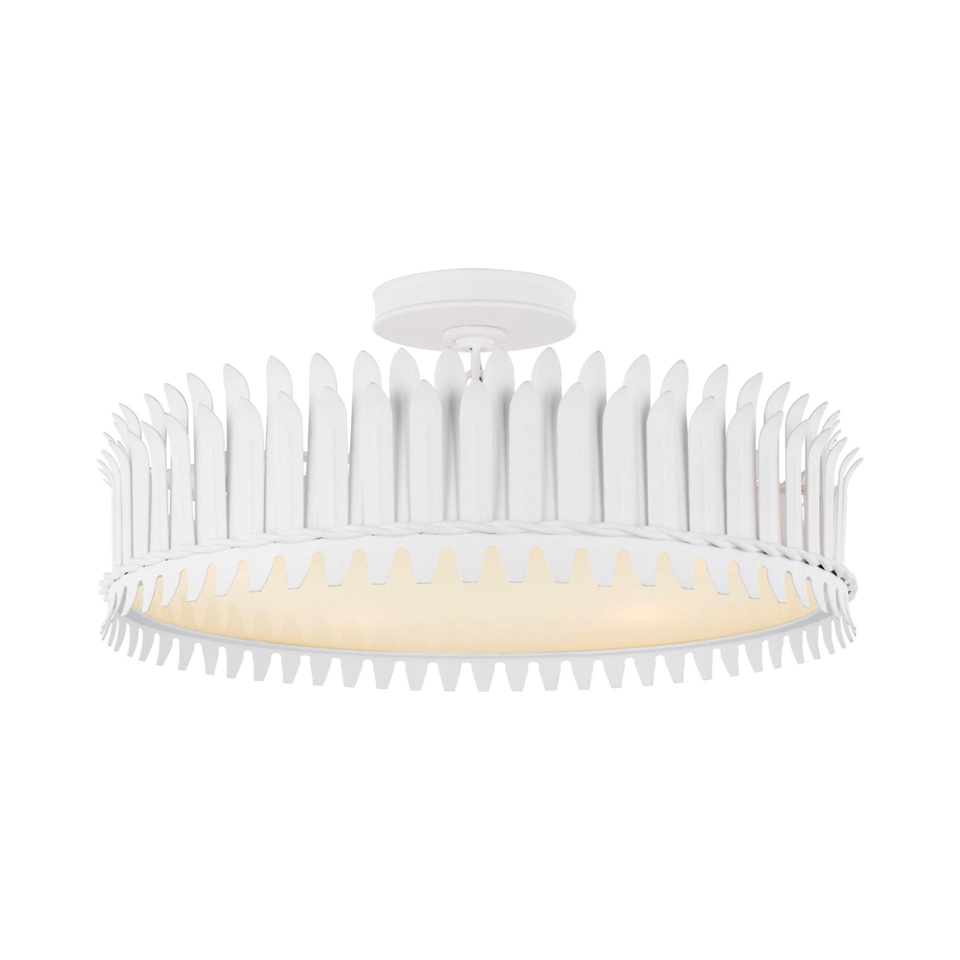 Plaster White 20.75" Drum LED Semi-Flush Mount Light
