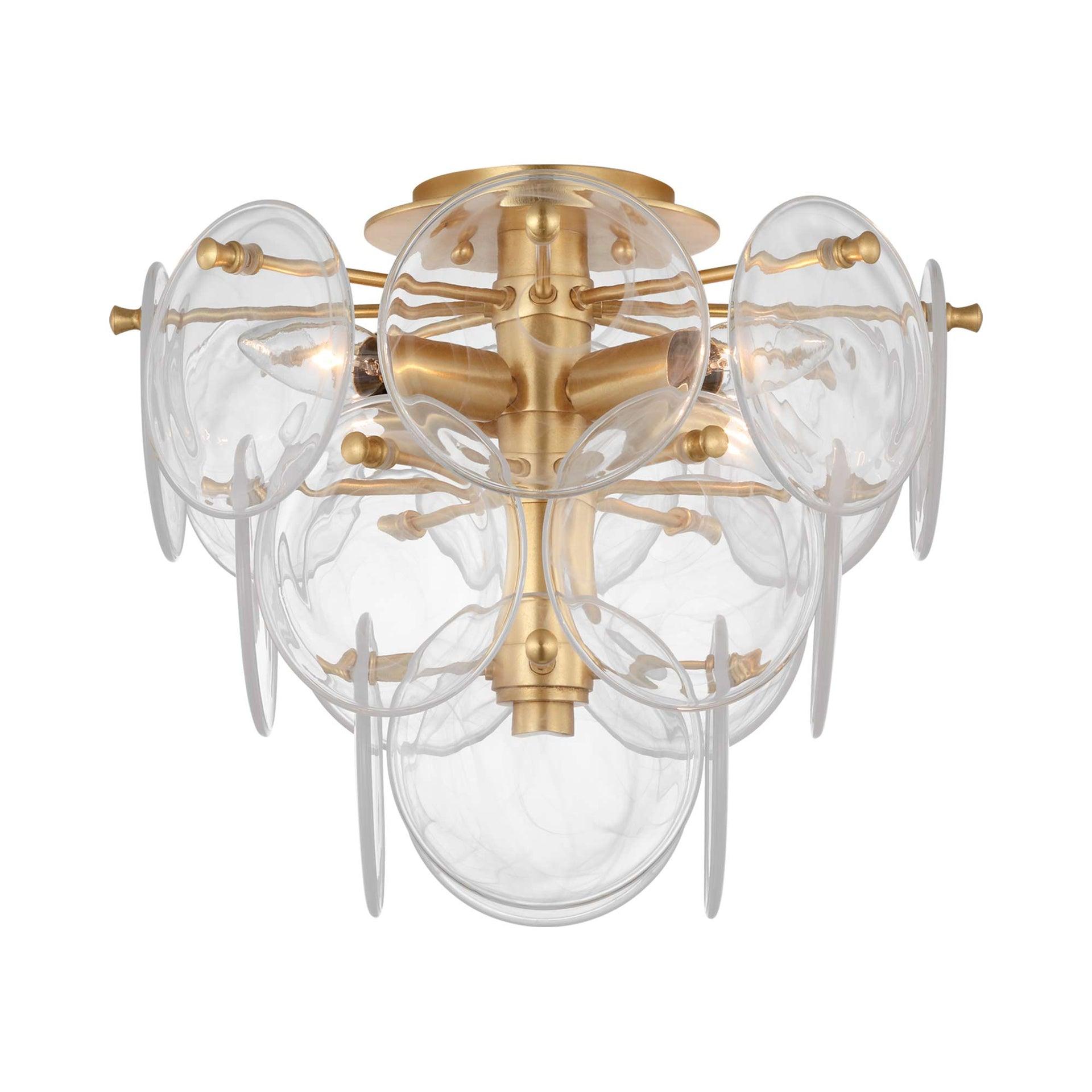 Loire Gilded Glass Four Light Flush Mount