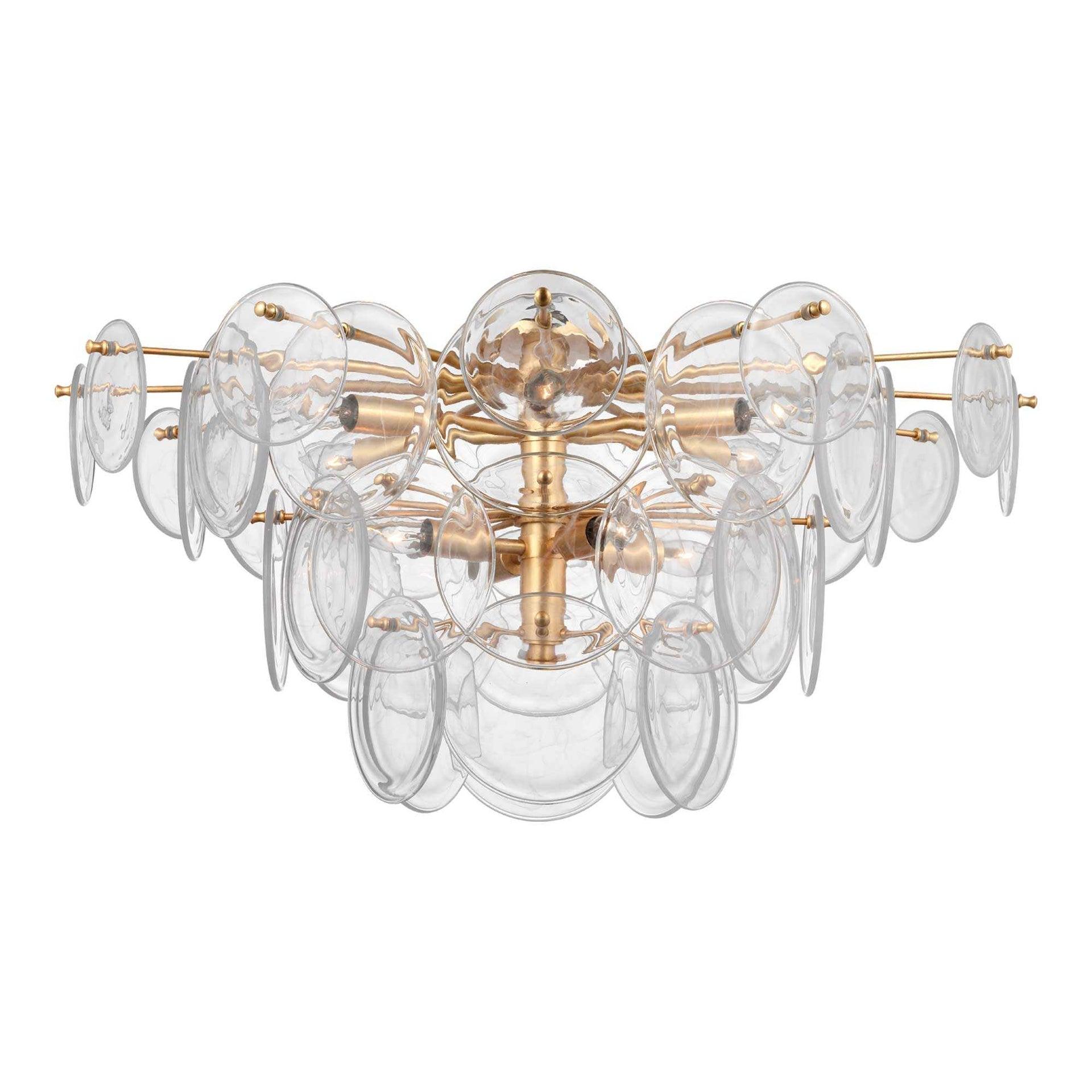 Clear Glass and Nickel 34" LED Flush Mount Light