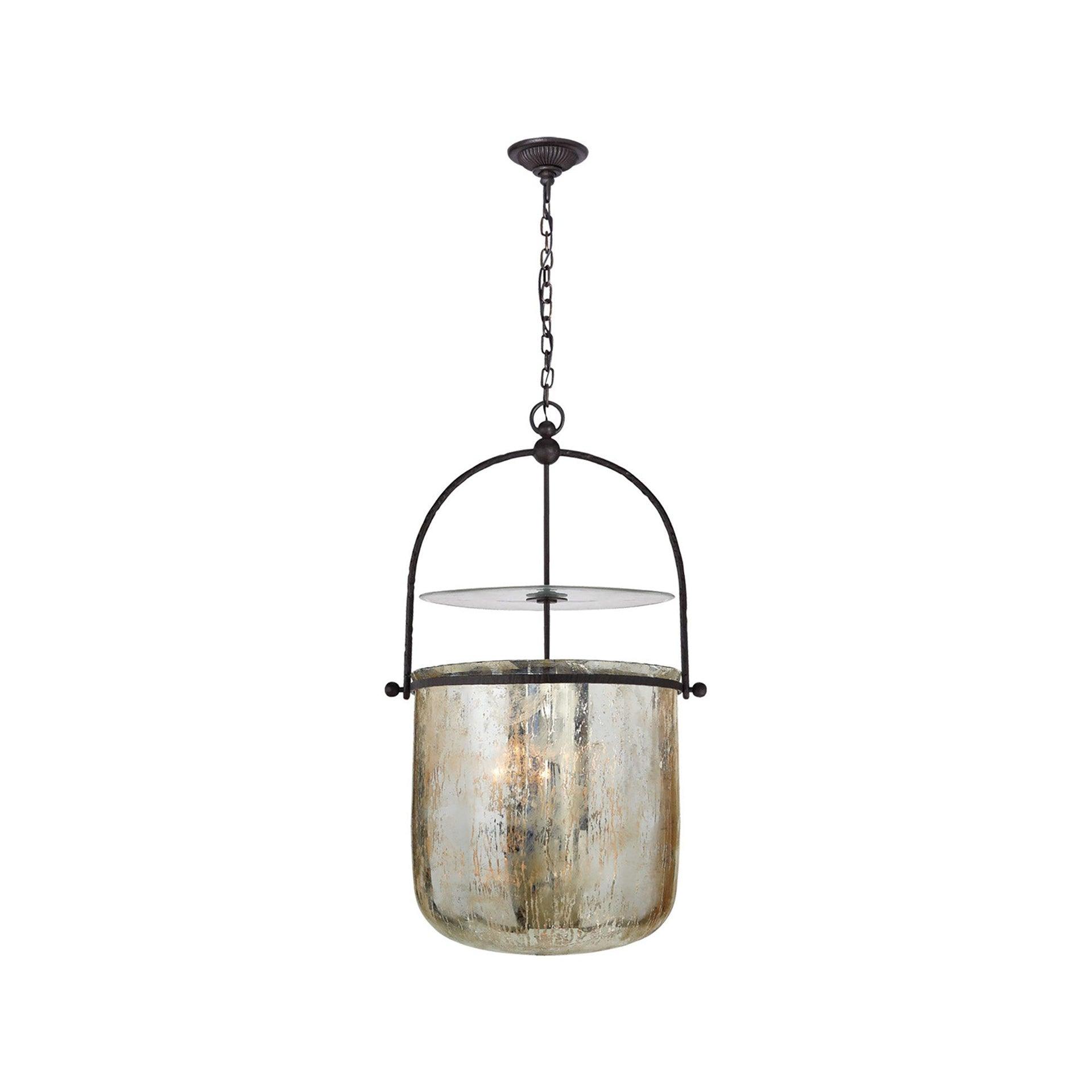 Lorford Aged Iron and Mercury Glass 4-Light Chandelier