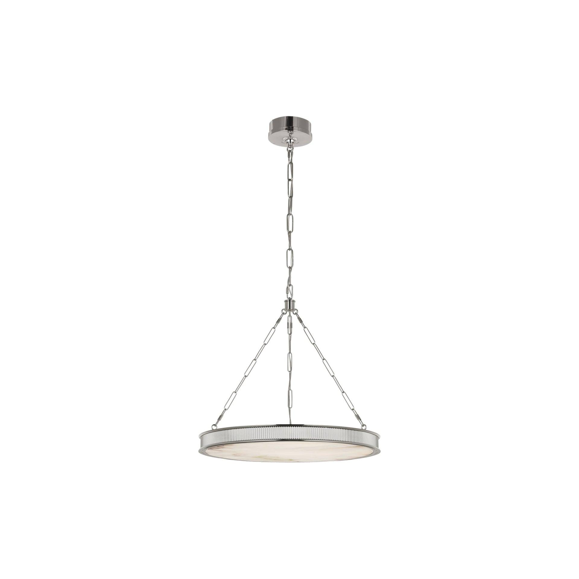 Matthew Polished Nickel 3-Light LED Chandelier with Alabaster Shade
