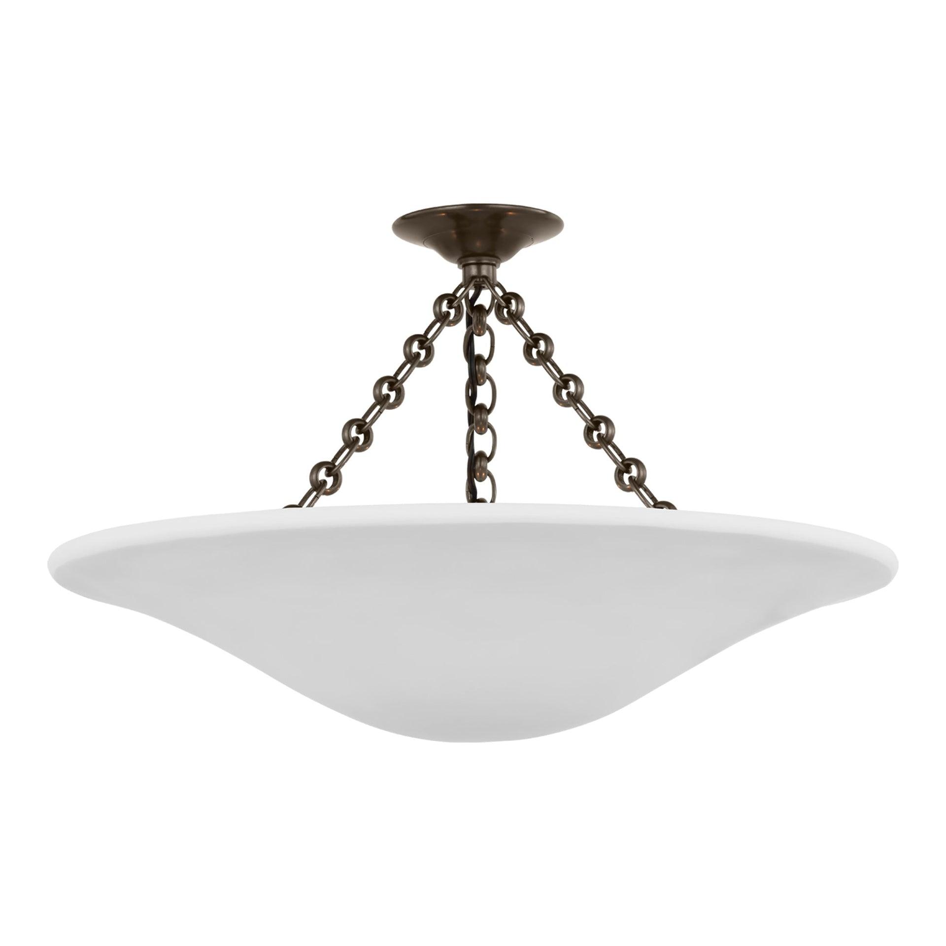 Bronze and White 24" LED Semi Flush Mount Ceiling Light