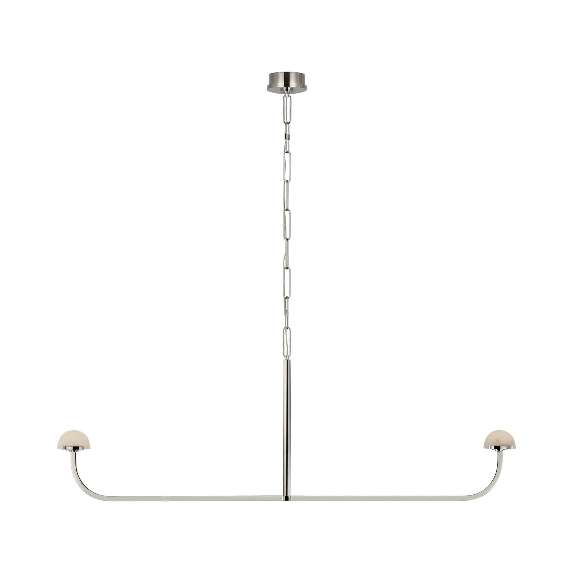 Pedra Polished Nickel 2-Light LED Linear Chandelier