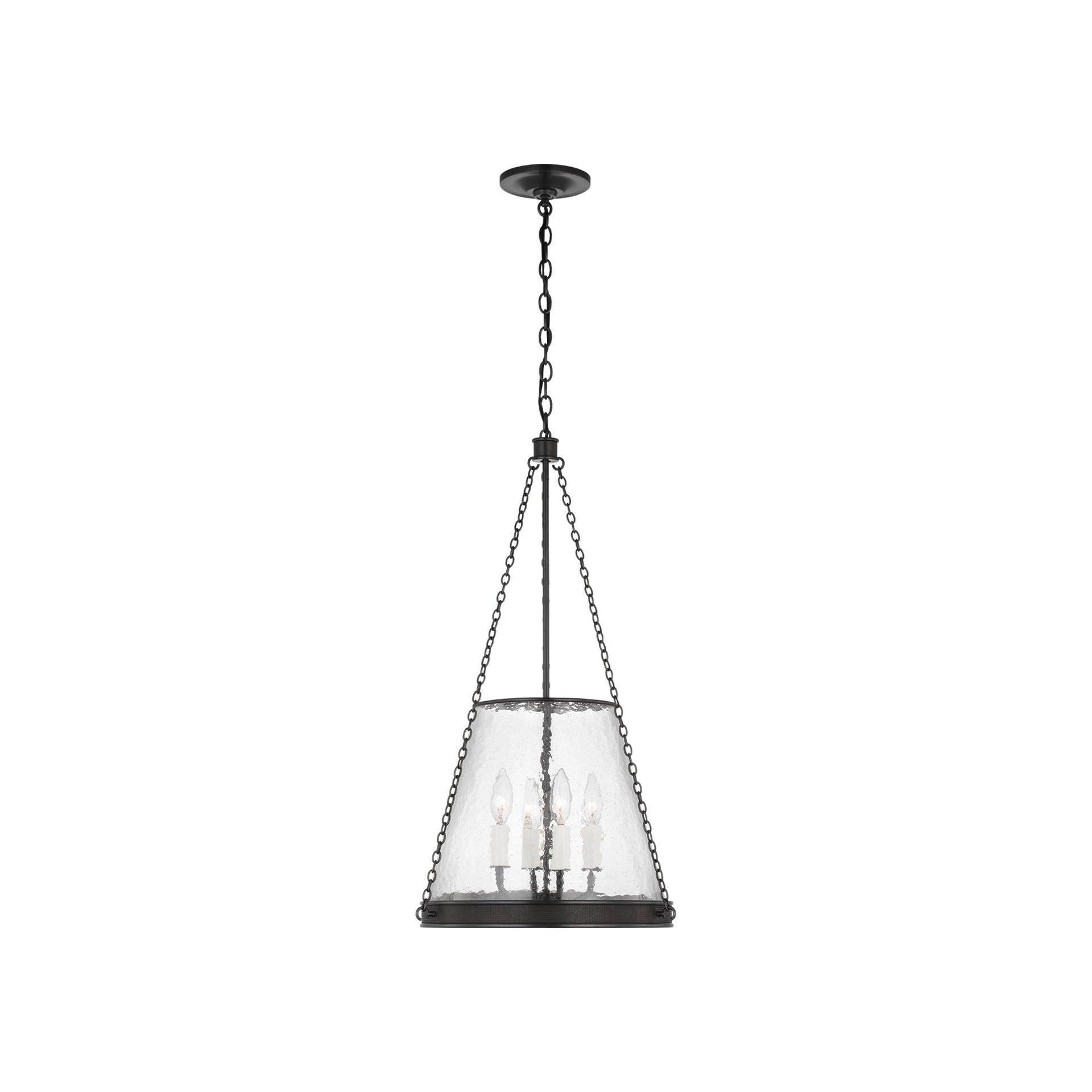 Reese Bronze Glass Drum LED Pendant Light