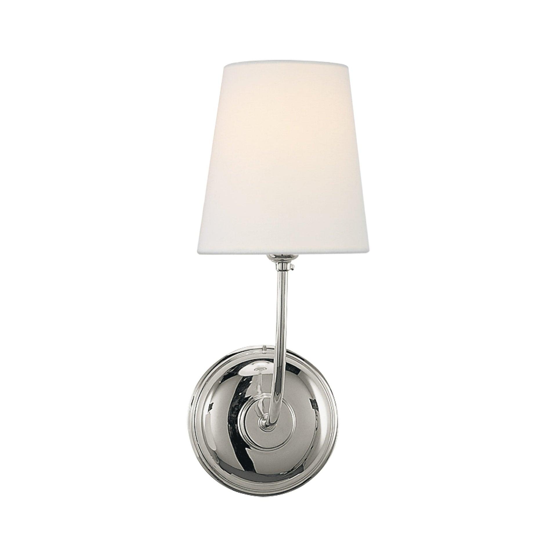 Polished Nickel Fabric Shade Dimmable Wall Sconce