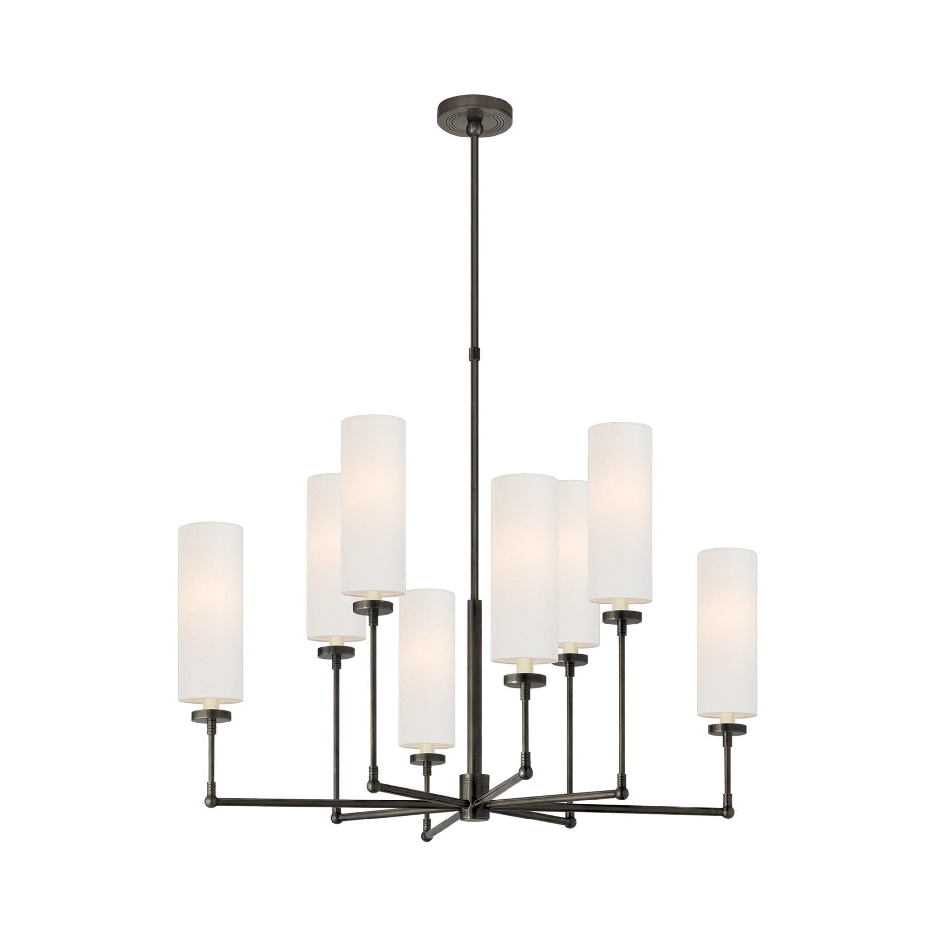 Ziyi Bronze 8-Light Candle Chandelier with Fabric Shades